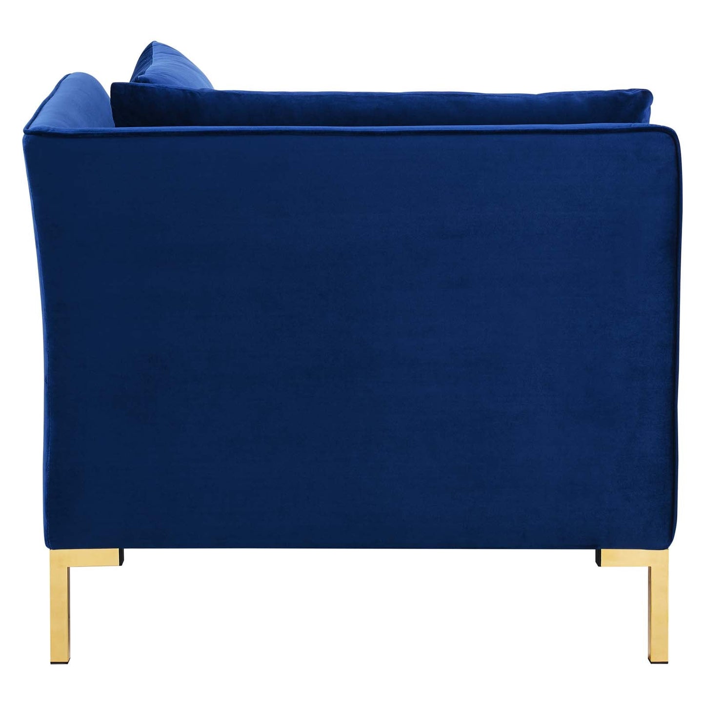 Ardent Performance Velvet Sectional Sofa Corner Chair Navy EEI-3985-NAV