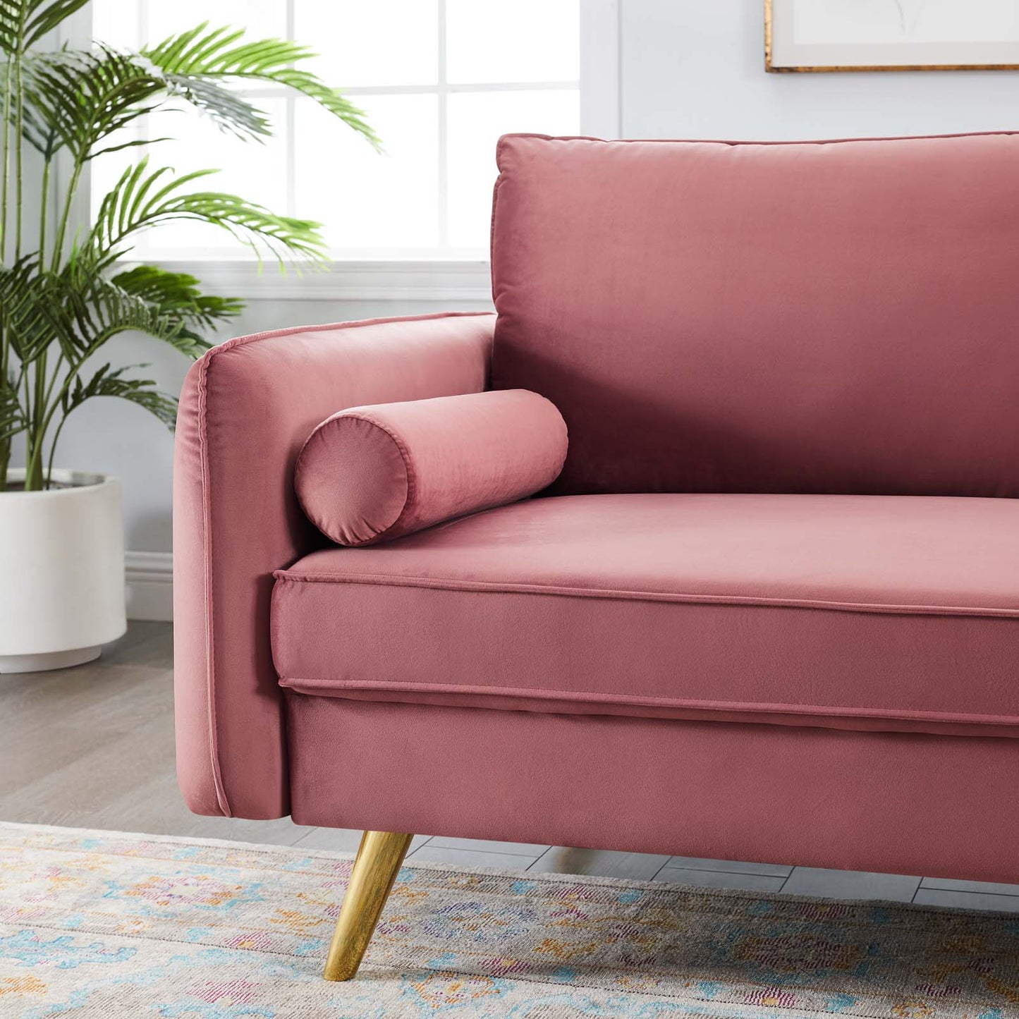 Revive Performance Velvet Sofa Dusty Rose EEI-3988-DUS