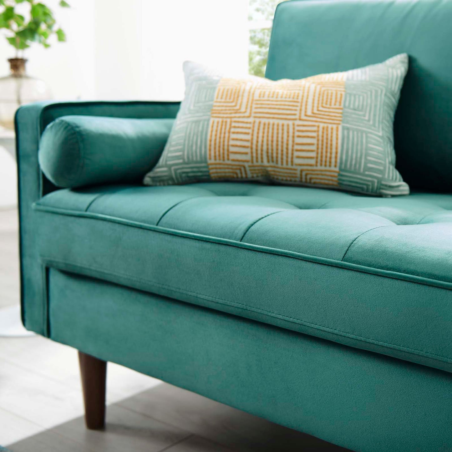 Valour Performance Velvet Loveseat Teal EEI-4004-TEA