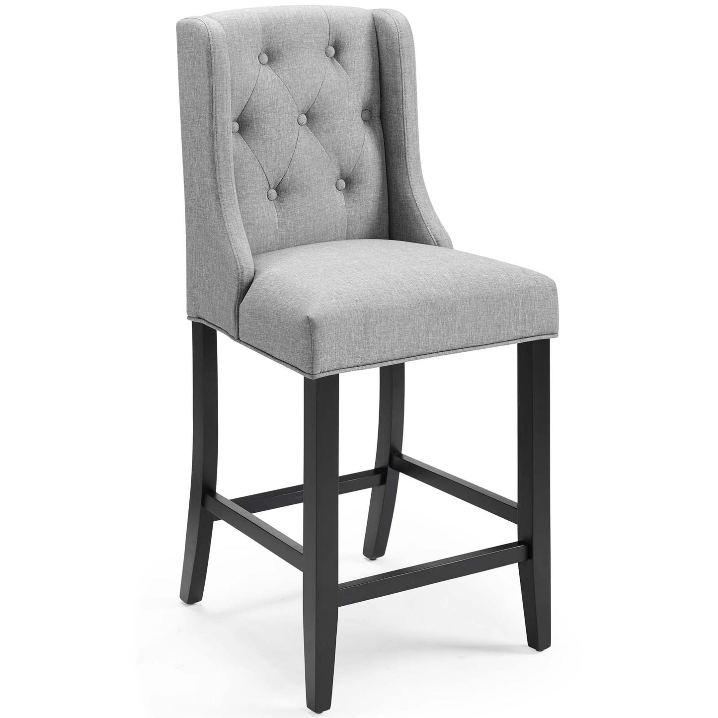 Baronet Counter Bar Stool Upholstered Fabric Set of 2 Light Gray EEI-4020-LGR