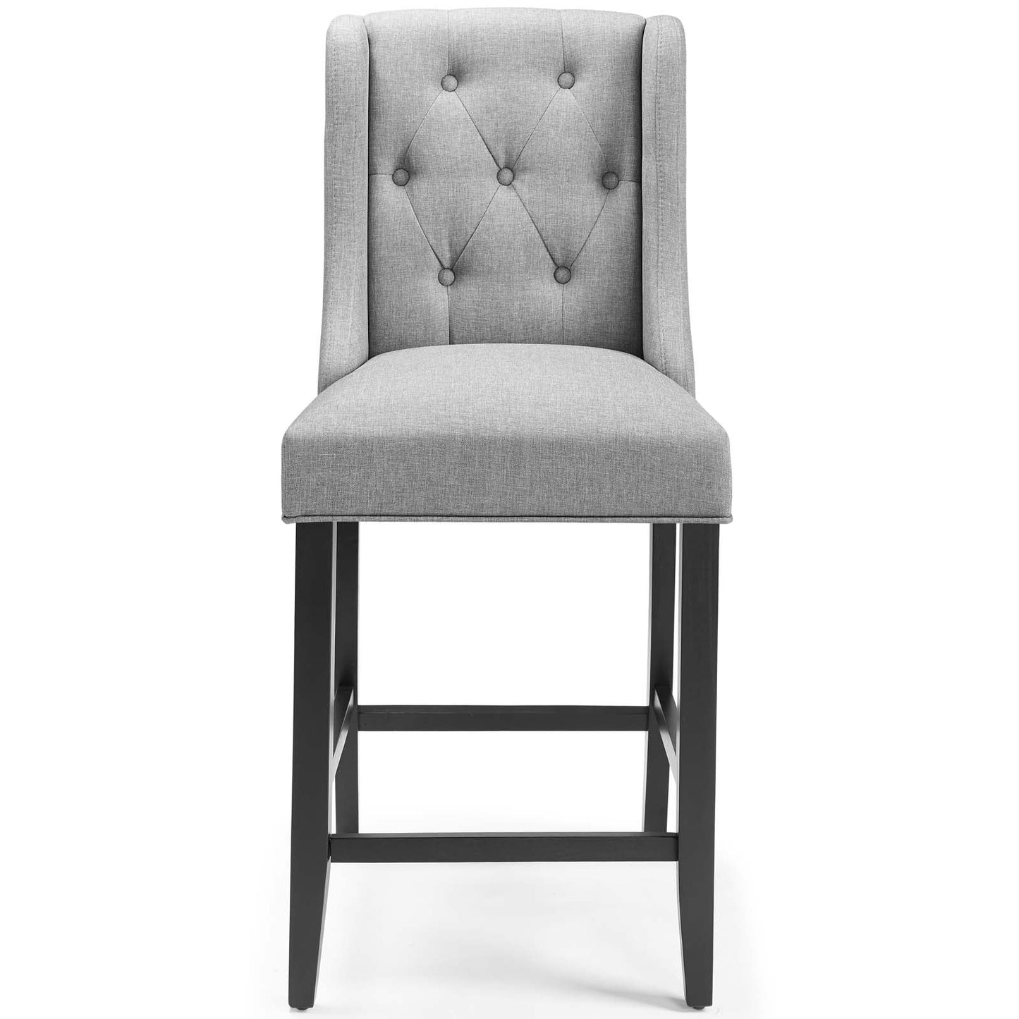 Baronet Counter Bar Stool Upholstered Fabric Set of 2 Light Gray EEI-4020-LGR