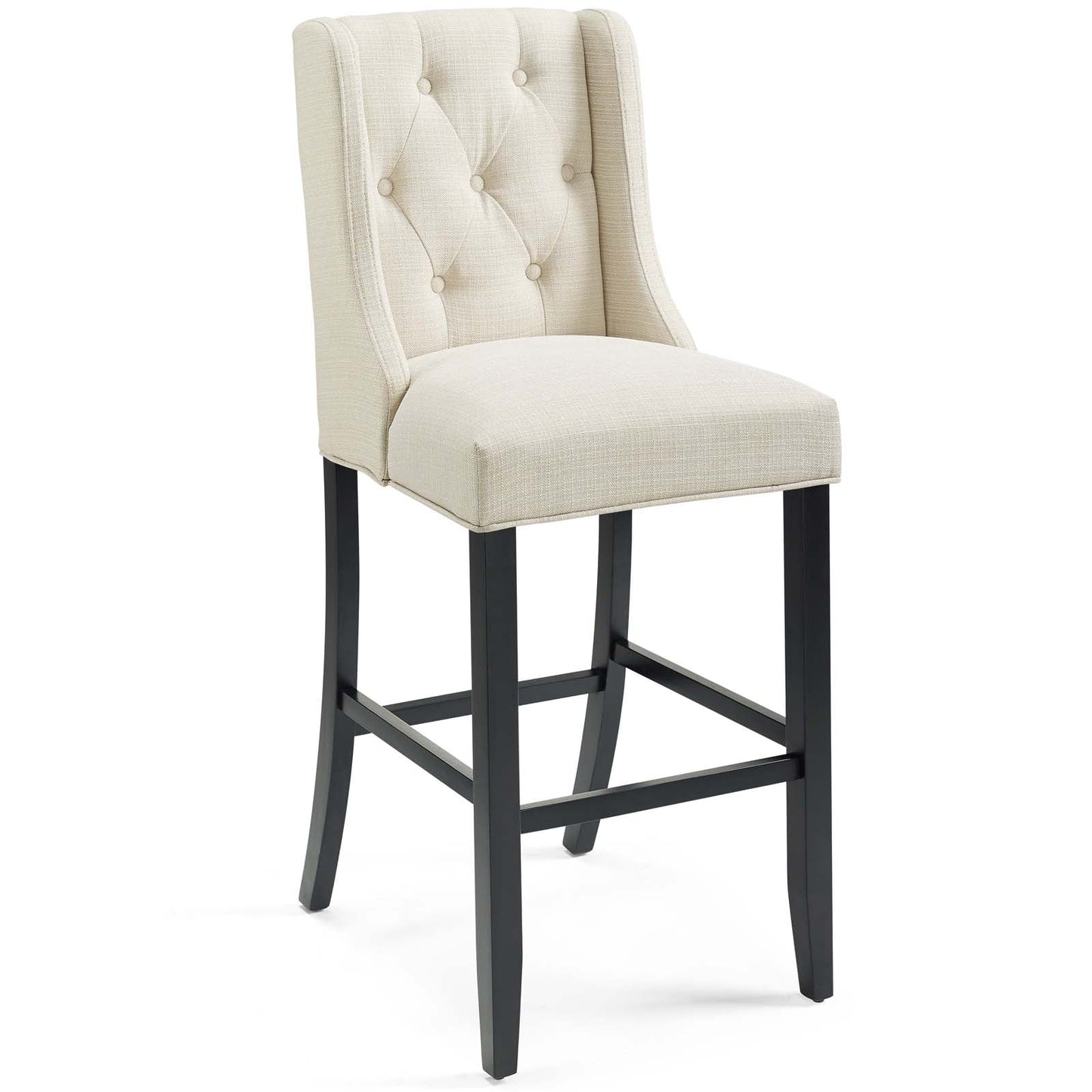 Baronet Bar Stool Upholstered Fabric Set of 2 Beige EEI-4022-BEI