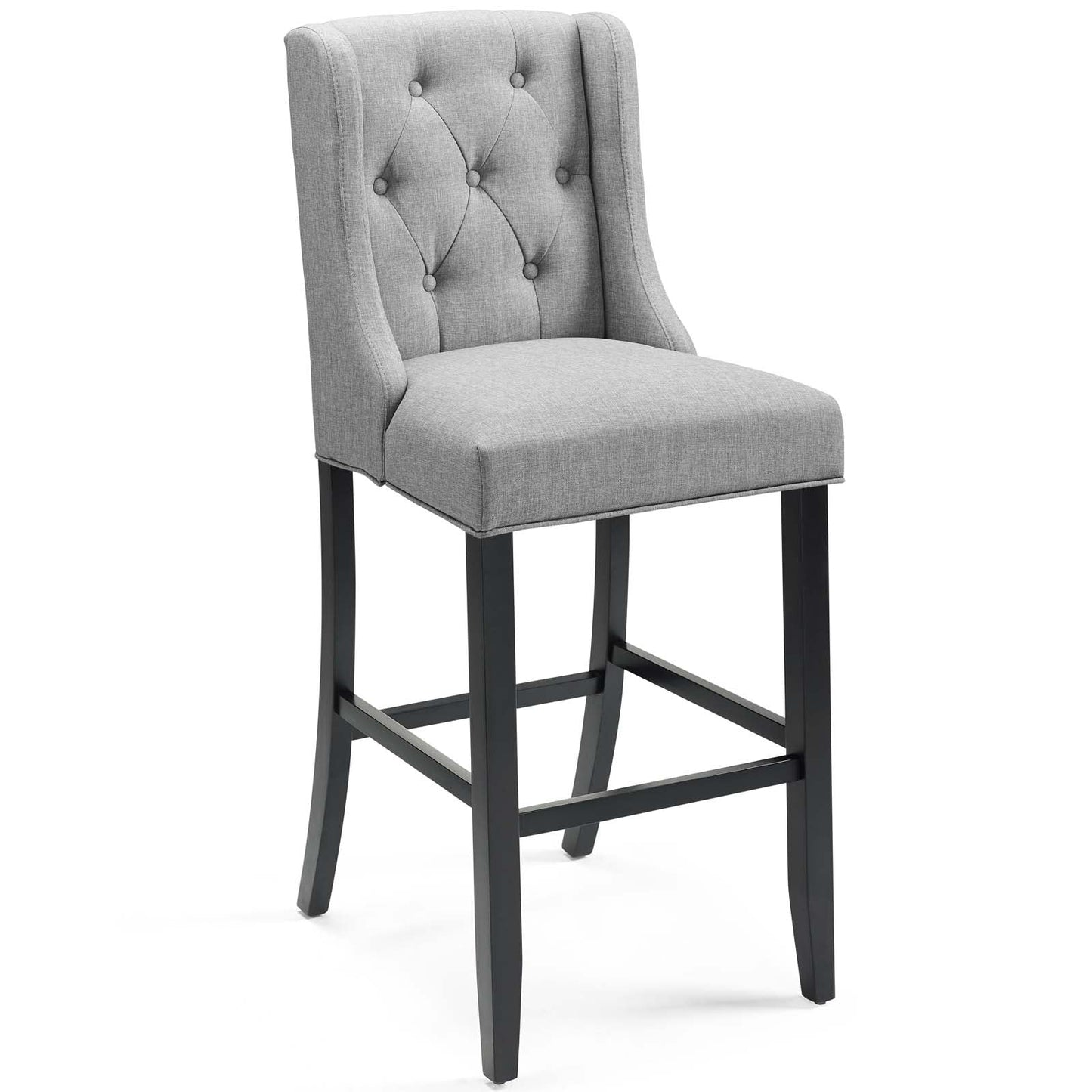 Baronet Bar Stool Upholstered Fabric Set of 2 Light Gray EEI-4022-LGR