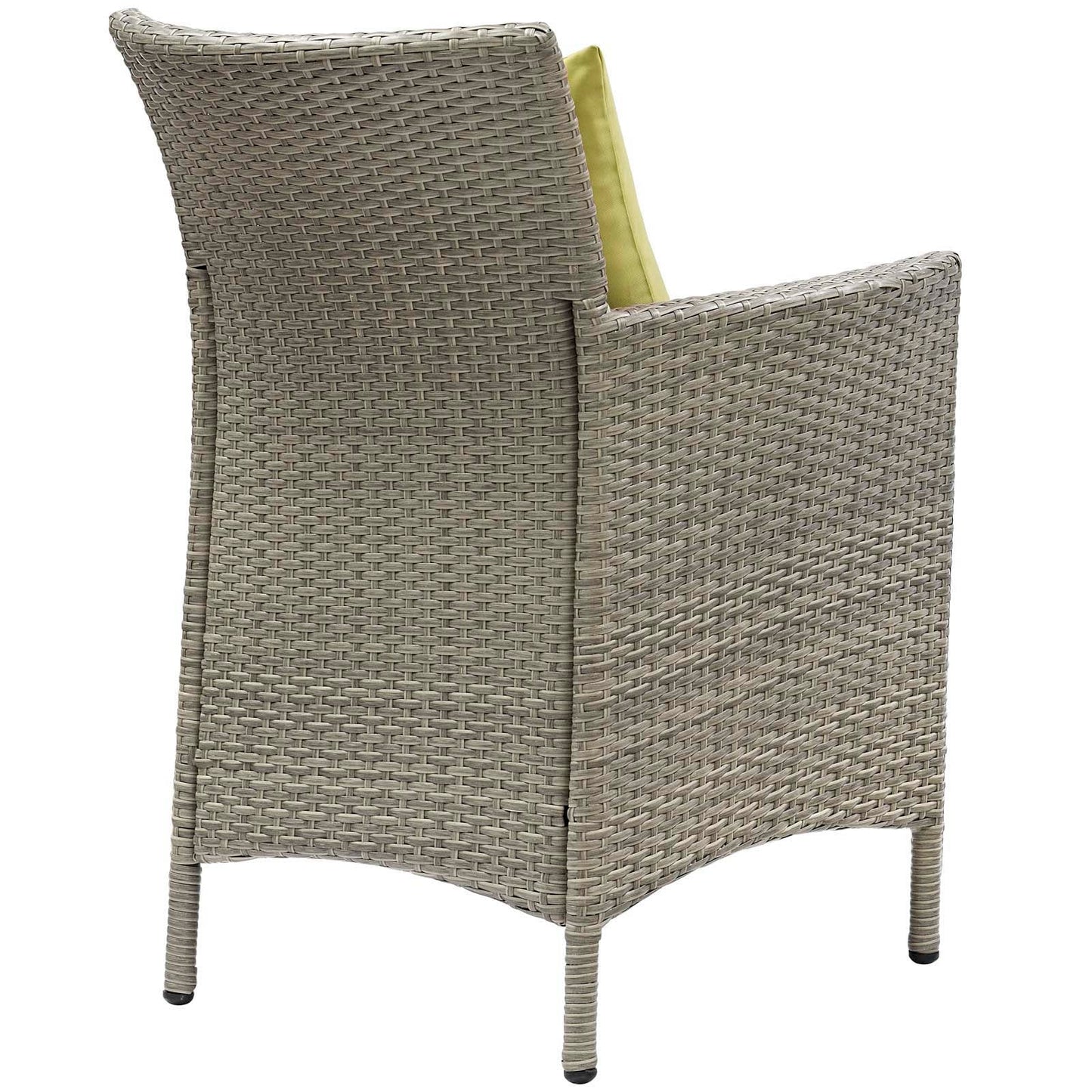 Conduit Outdoor Patio Wicker Rattan Dining Armchair Set of 2 Light Gray Peridot EEI-4027-LGR-PER