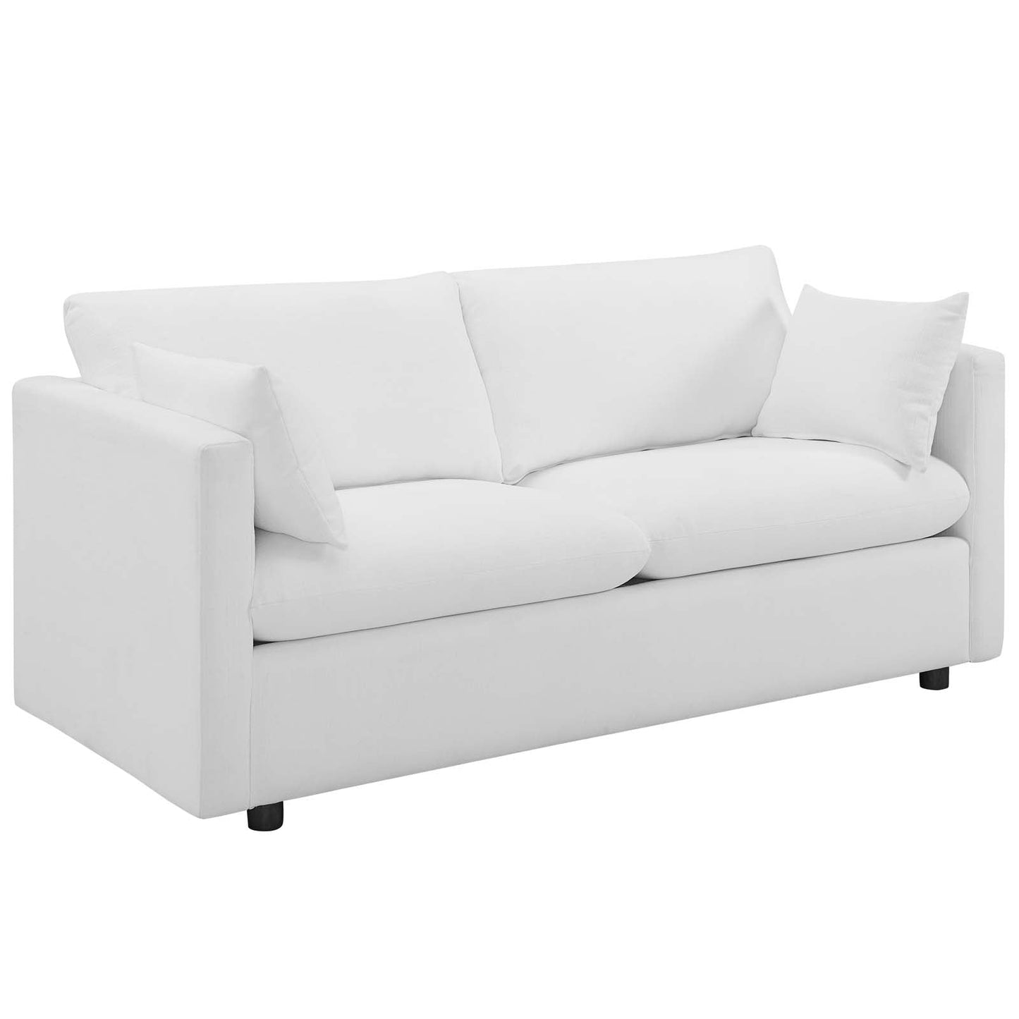 Activate Upholstered Fabric Sofa and Armchair Set White EEI-4045-WHI-SET