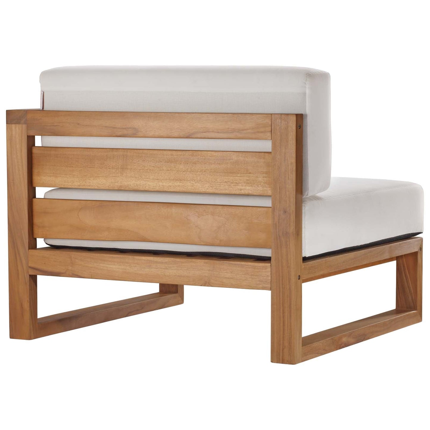 Upland Outdoor Patio Right-Arm Chair Natural White EEI-4123-NAT-WHI