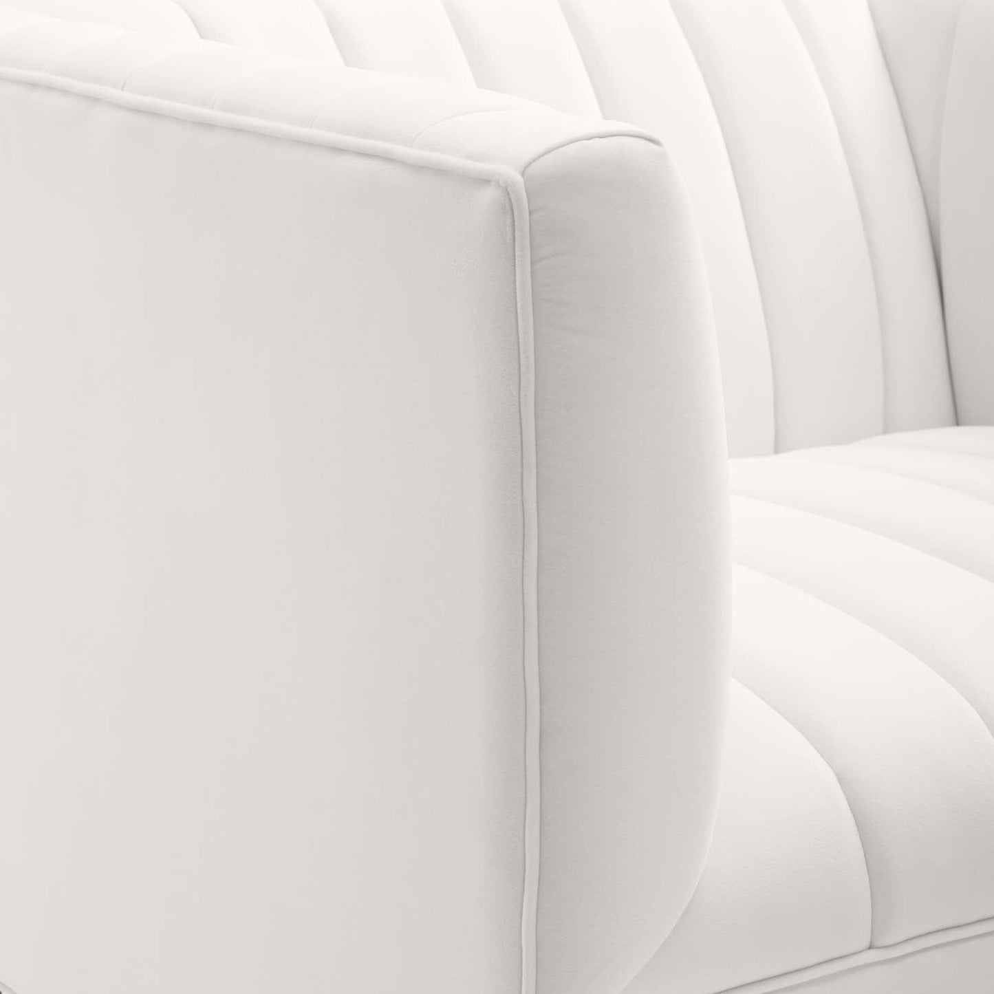 Shift Channel Tufted Performance Velvet Armchair White EEI-4130-WHI