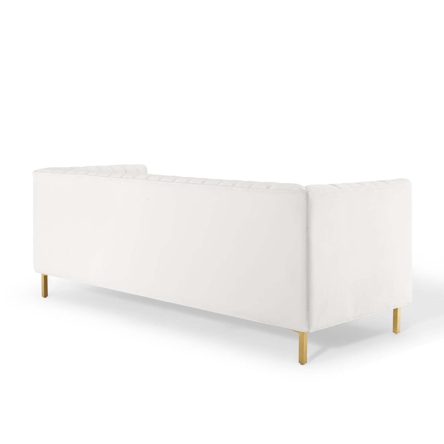 Shift Channel Tufted Performance Velvet Sofa White EEI-4132-WHI