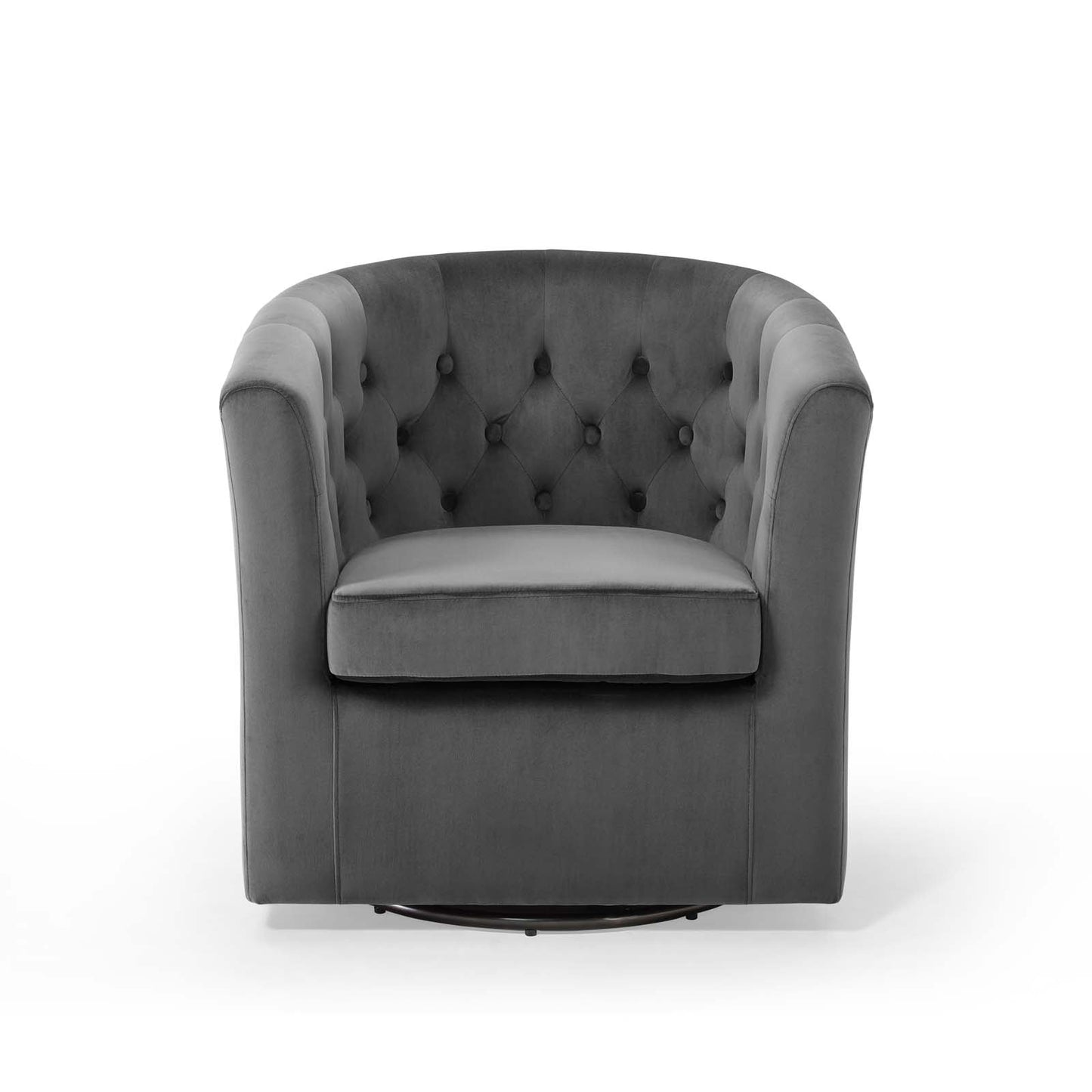 Prospect Tufted Performance Velvet Swivel Armchair Charcoal EEI-4138-CHA