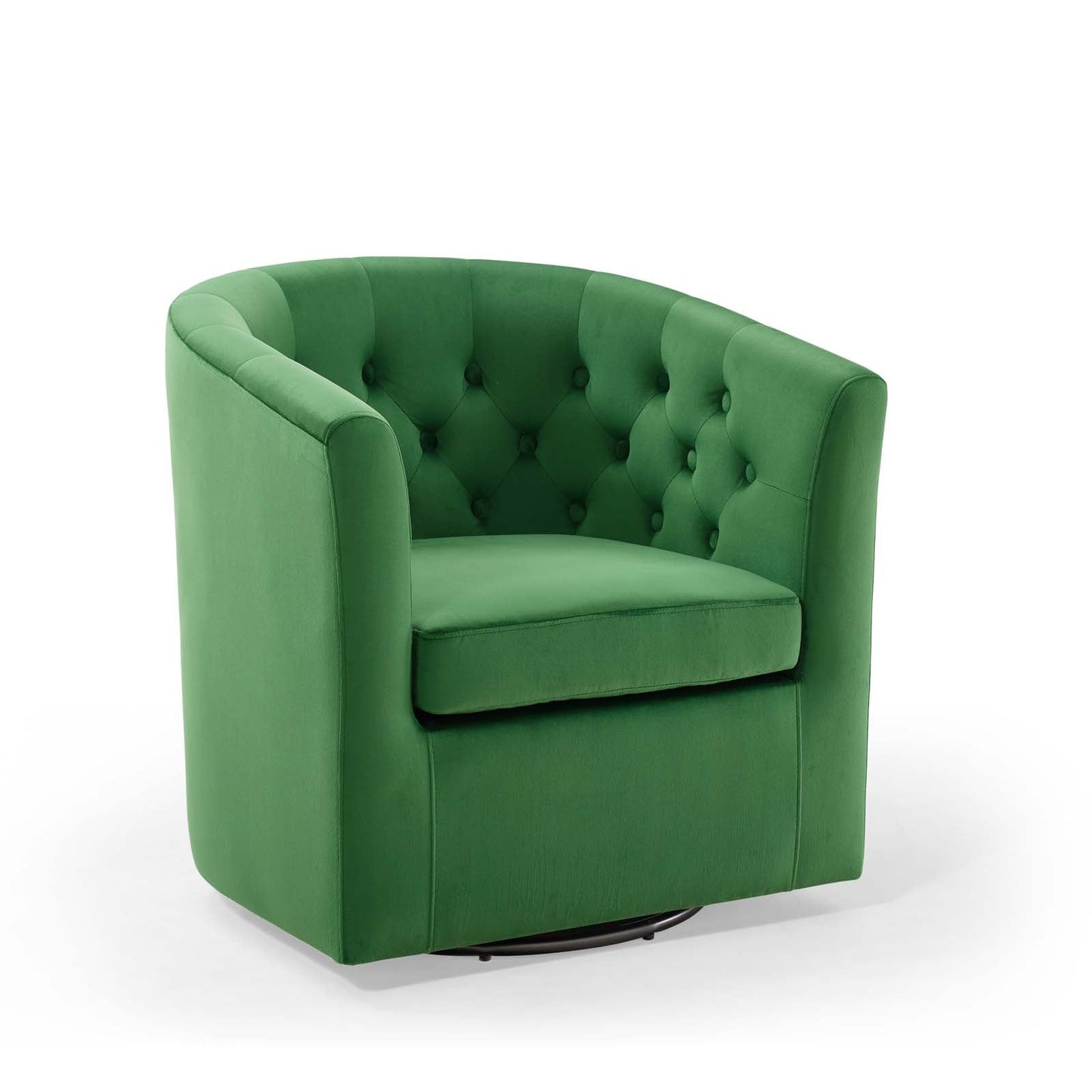 Prospect Tufted Performance Velvet Swivel Armchair Emerald EEI-4138-EME