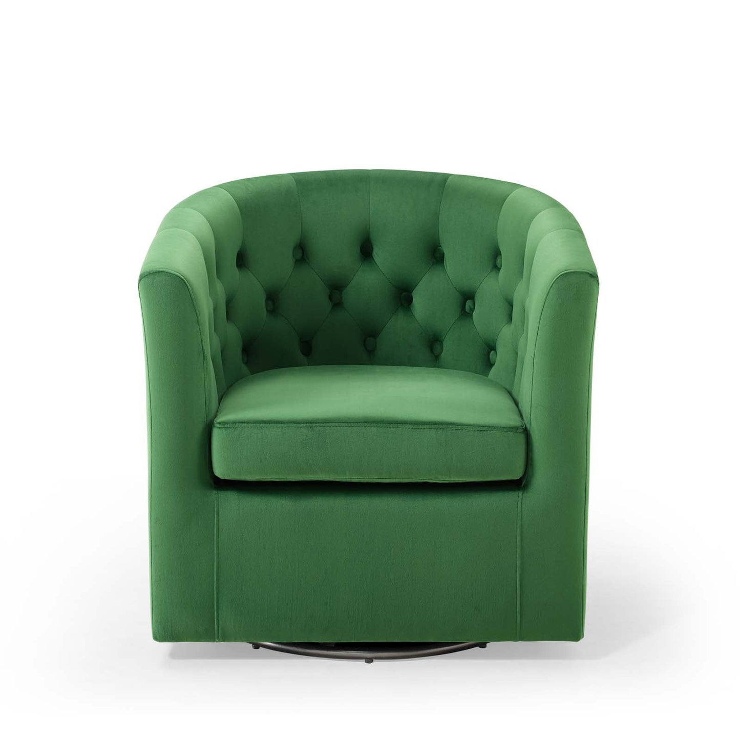 Prospect Tufted Performance Velvet Swivel Armchair Emerald EEI-4138-EME