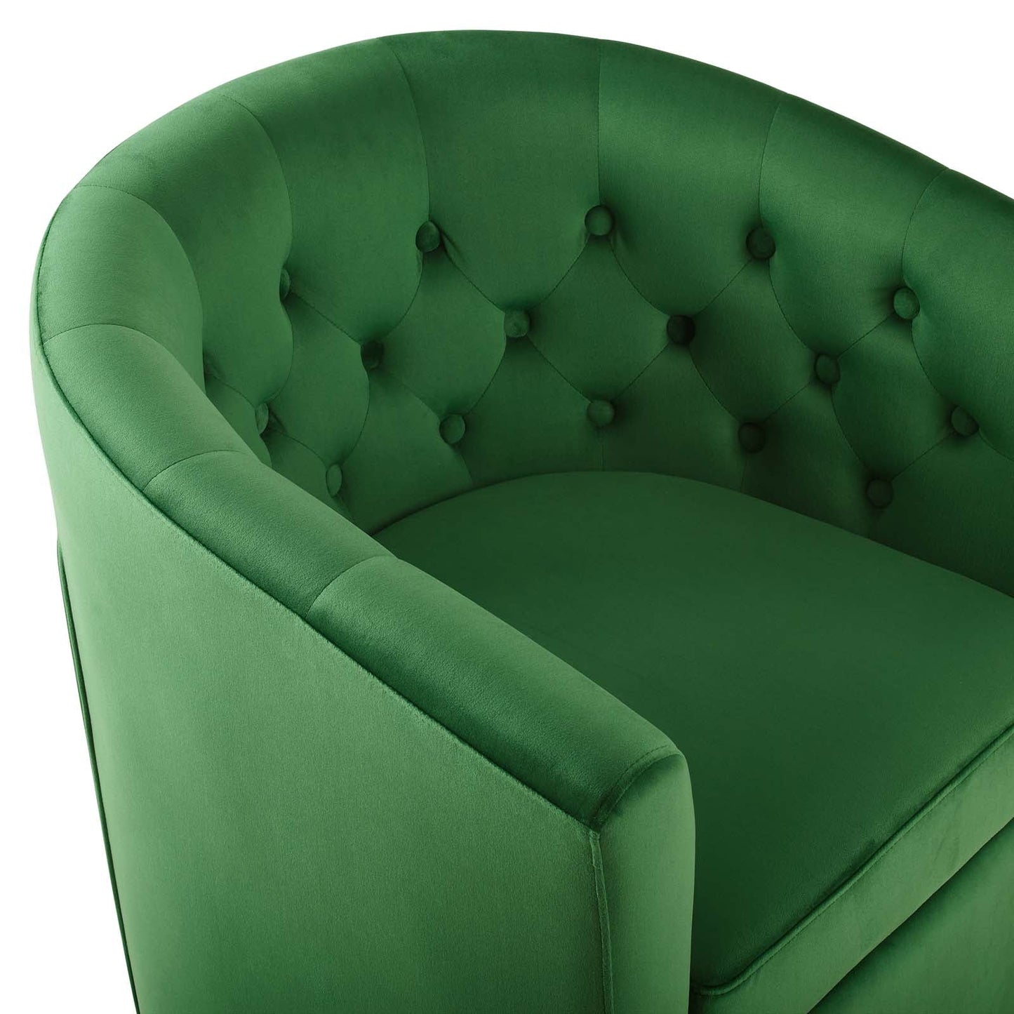 Prospect Tufted Performance Velvet Swivel Armchair Emerald EEI-4138-EME