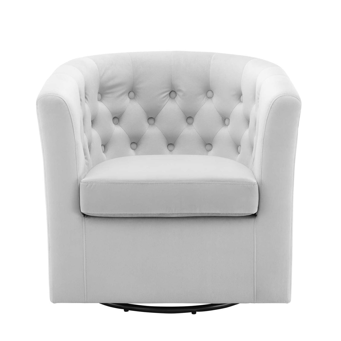 Prospect Tufted Performance Velvet Swivel Armchair Light Gray EEI-4138-LGR