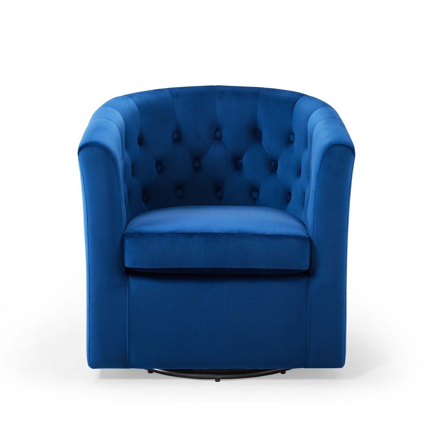 Prospect Tufted Performance Velvet Swivel Armchair Navy EEI-4138-NAV