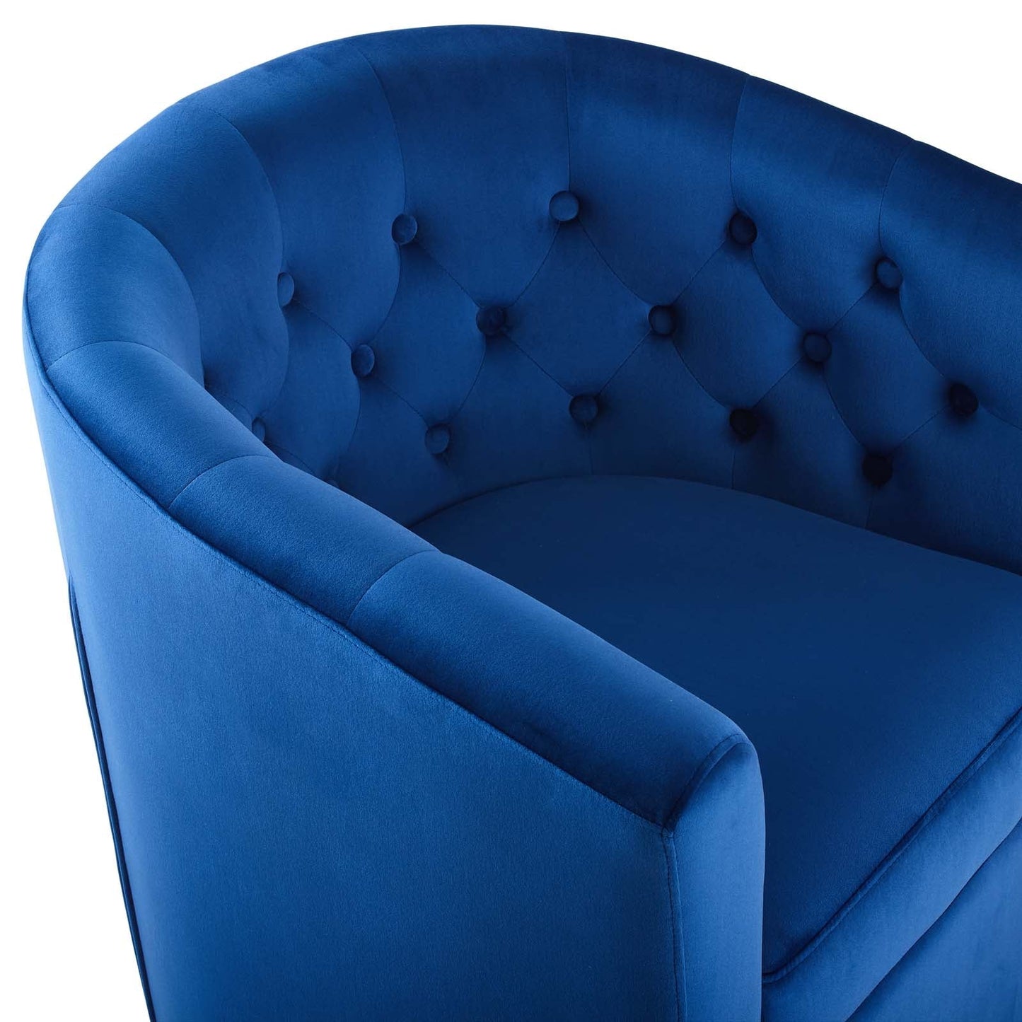 Prospect Tufted Performance Velvet Swivel Armchair Navy EEI-4138-NAV