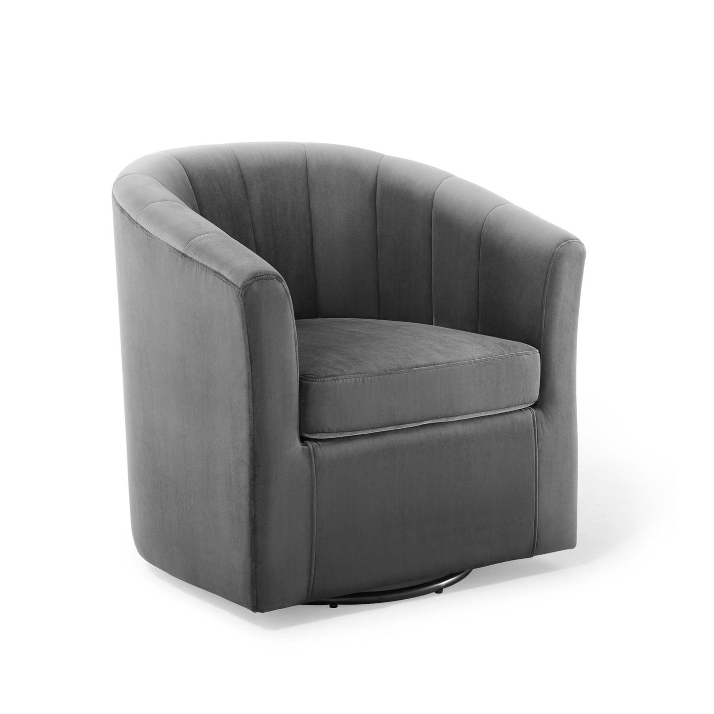 Prospect Performance Velvet Swivel Armchair Charcoal EEI-4139-CHA