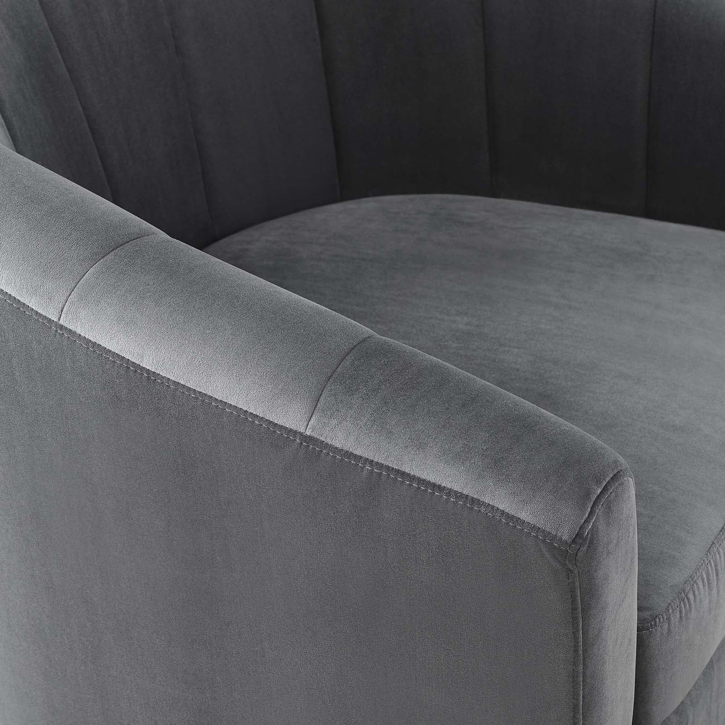 Prospect Performance Velvet Swivel Armchair Charcoal EEI-4139-CHA