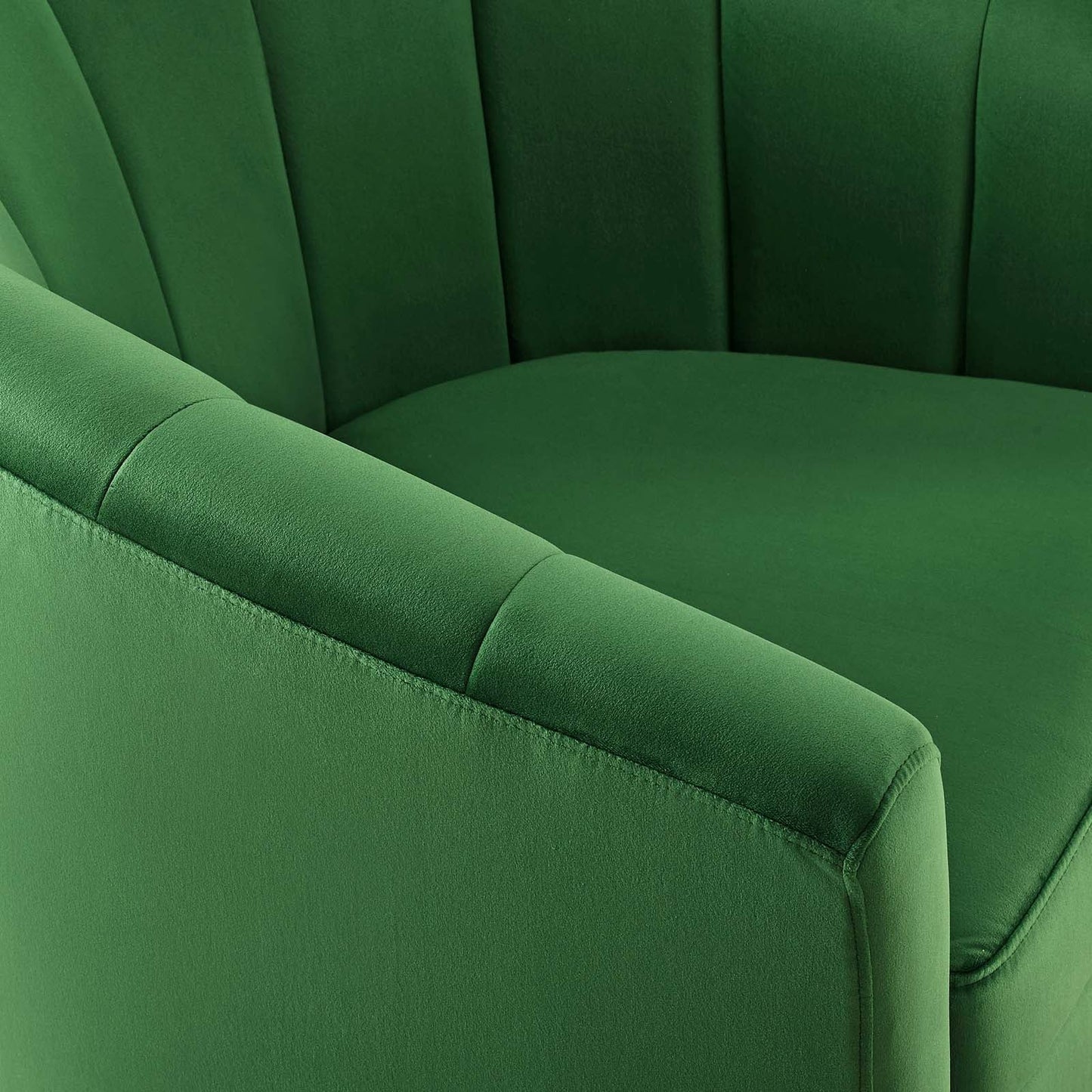 Prospect Performance Velvet Swivel Armchair Emerald EEI-4139-EME