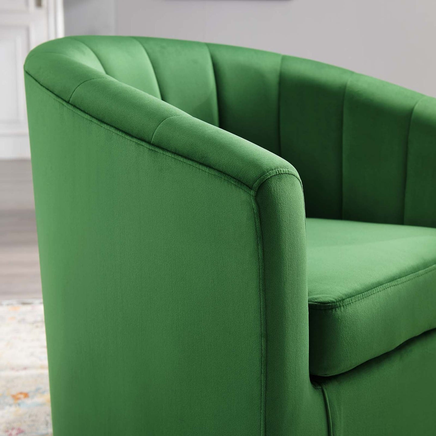 Prospect Performance Velvet Swivel Armchair Emerald EEI-4139-EME