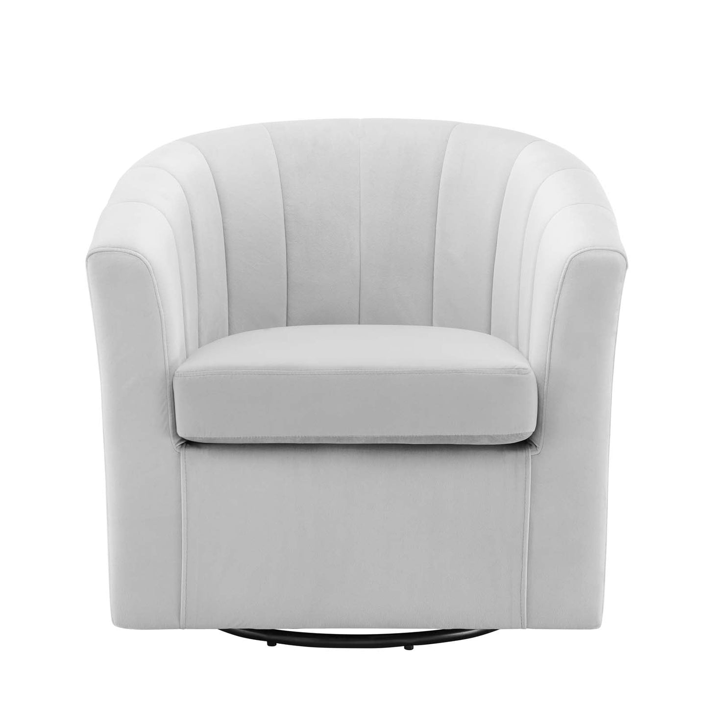 Prospect Performance Velvet Swivel Armchair Light Gray EEI-4139-LGR