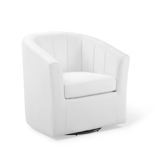 Prospect Performance Velvet Swivel Armchair White EEI-4139-WHI