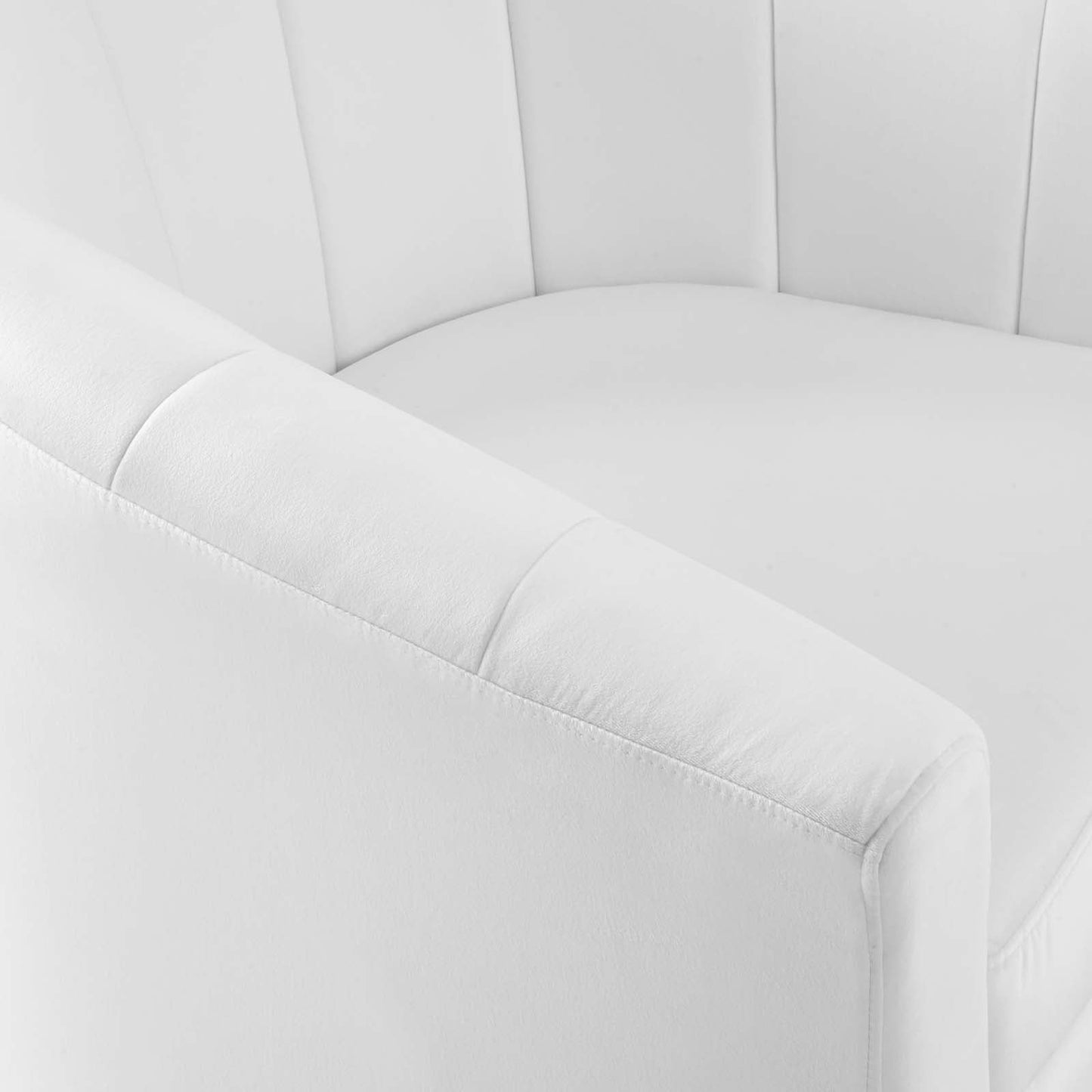 Prospect Performance Velvet Swivel Armchair White EEI-4139-WHI