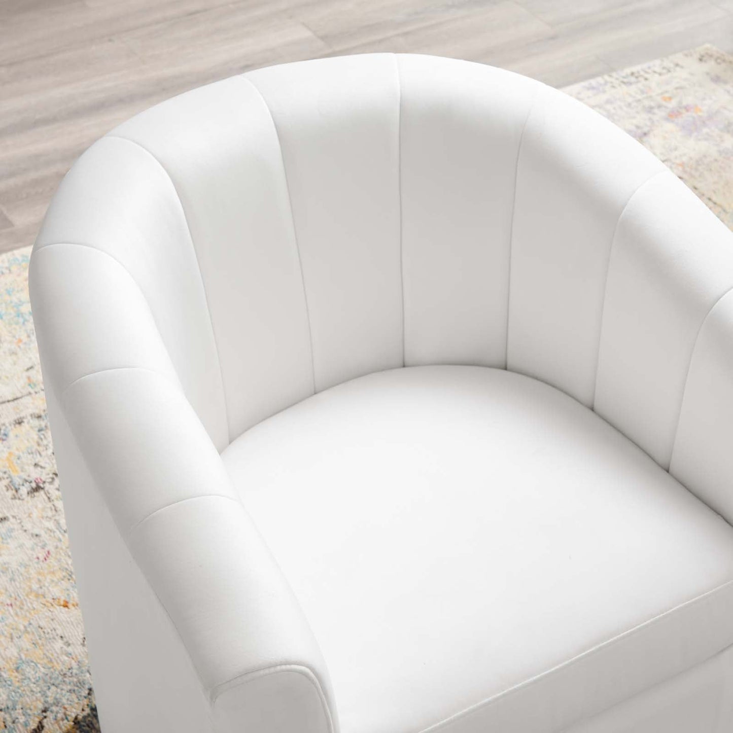 Prospect Performance Velvet Swivel Armchair White EEI-4139-WHI