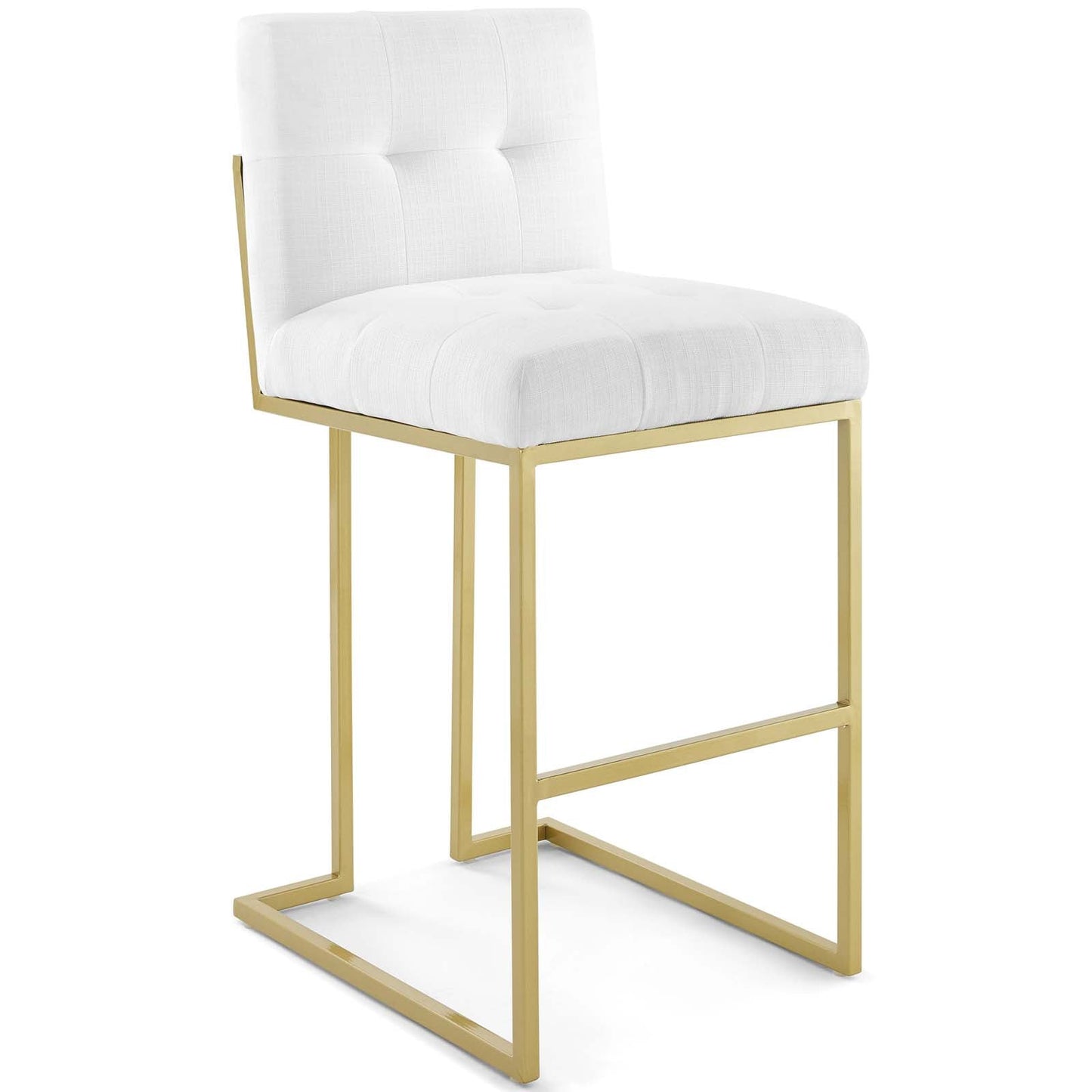 Privy Gold Stainless Steel Performance Velvet Bar Stool Set of 2 Gold White EEI-4157-GLD-WHI