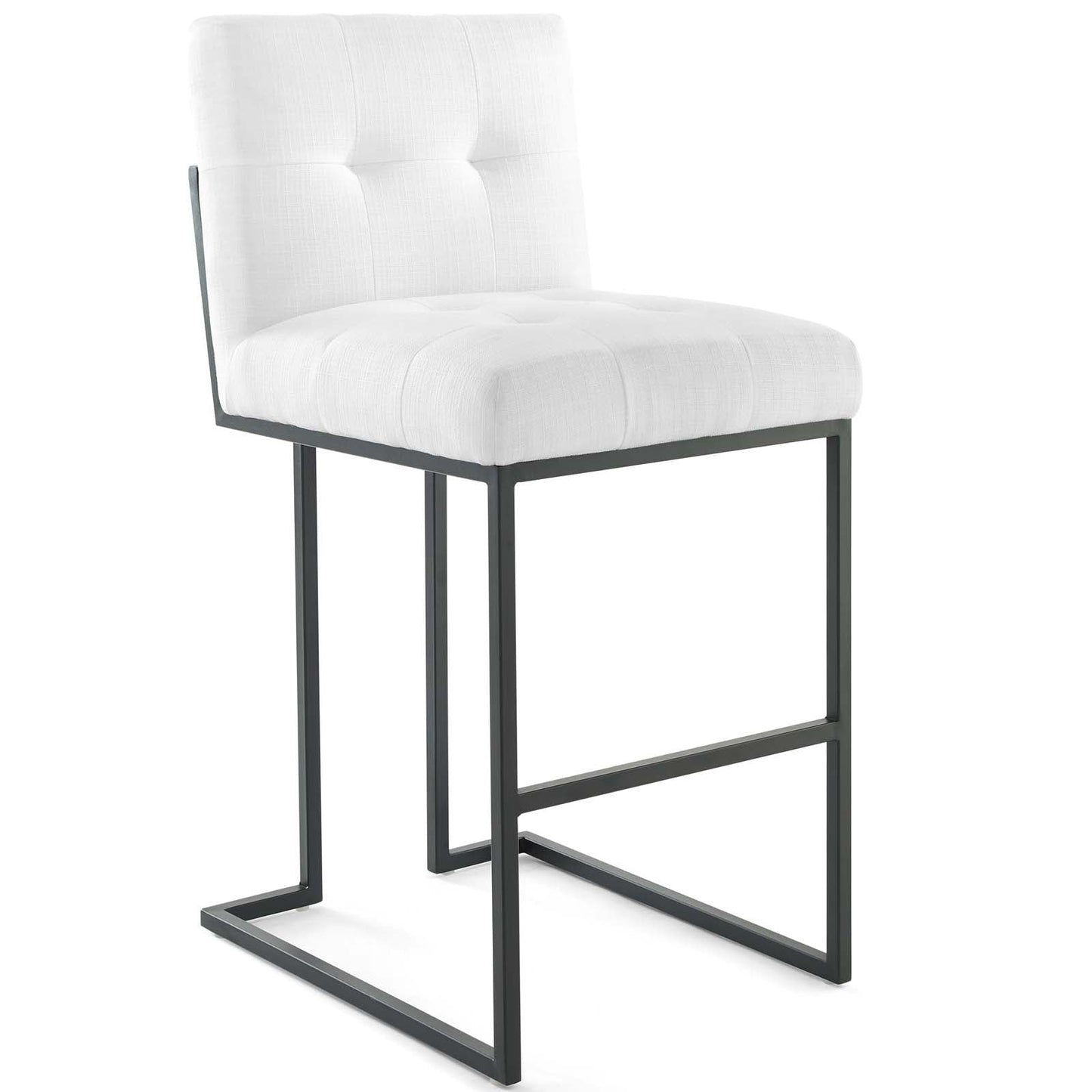 Privy Black Stainless Steel Upholstered Fabric Bar Stool Set of 2 Black White EEI-4159-BLK-WHI