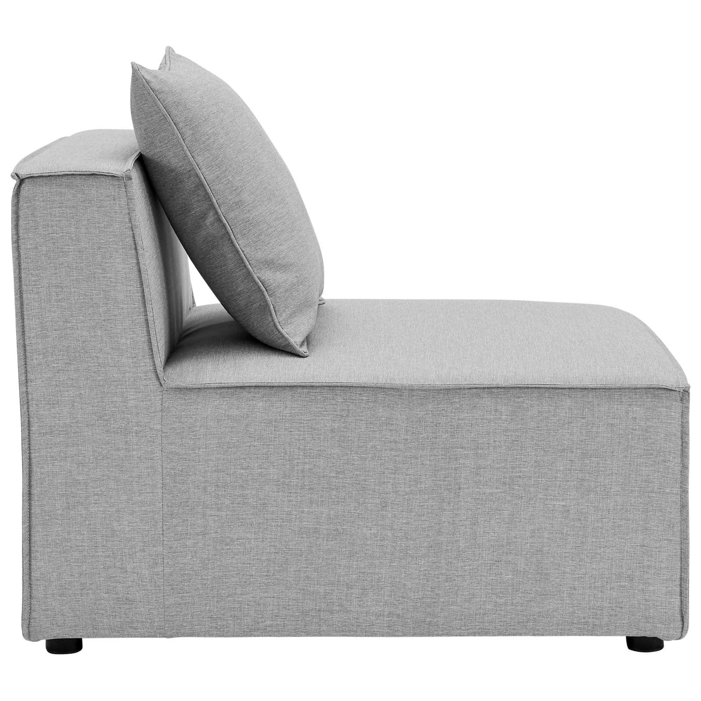 Saybrook Outdoor Patio Upholstered Sectional Sofa Armless Chair Gray EEI-4209-GRY