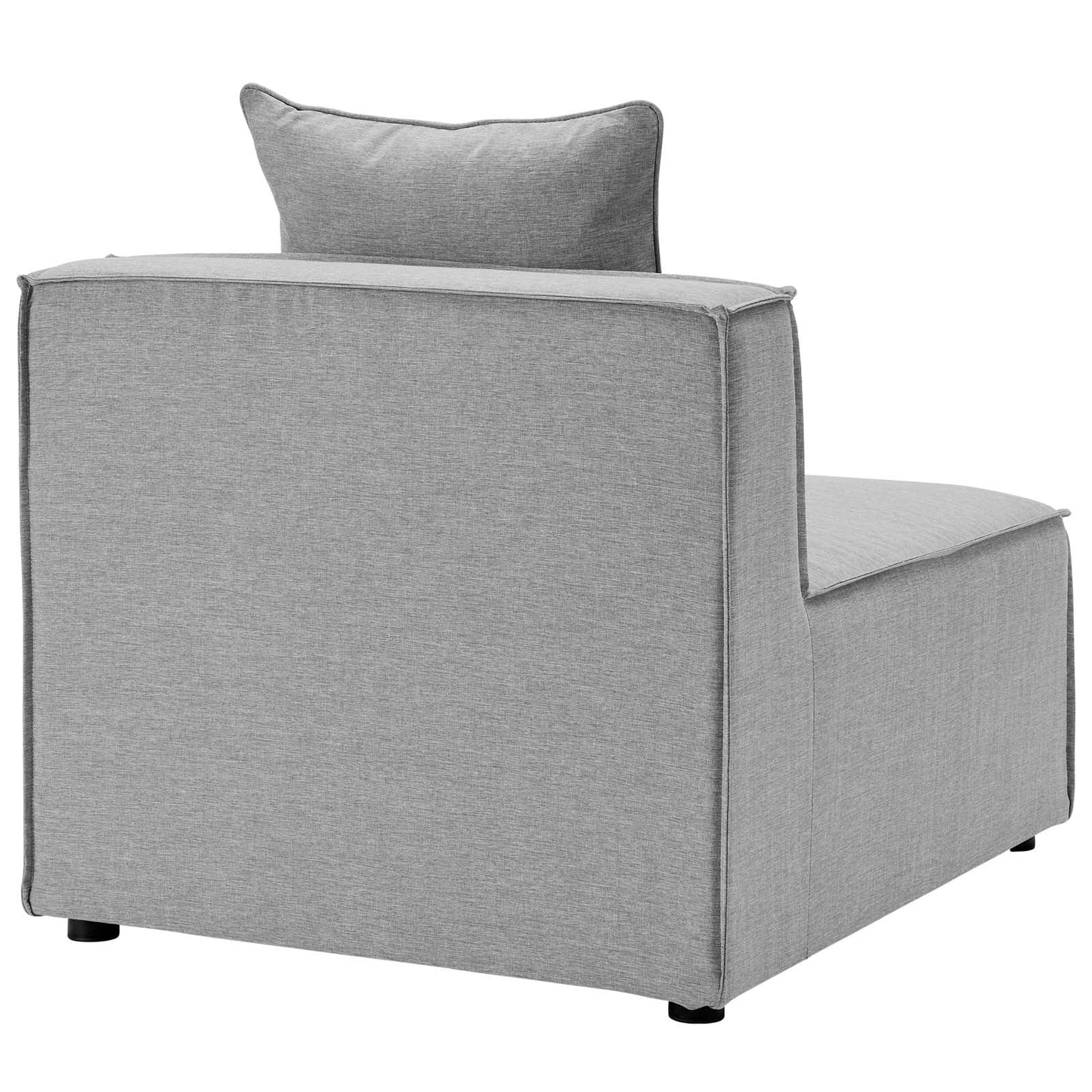 Saybrook Outdoor Patio Upholstered Sectional Sofa Armless Chair Gray EEI-4209-GRY