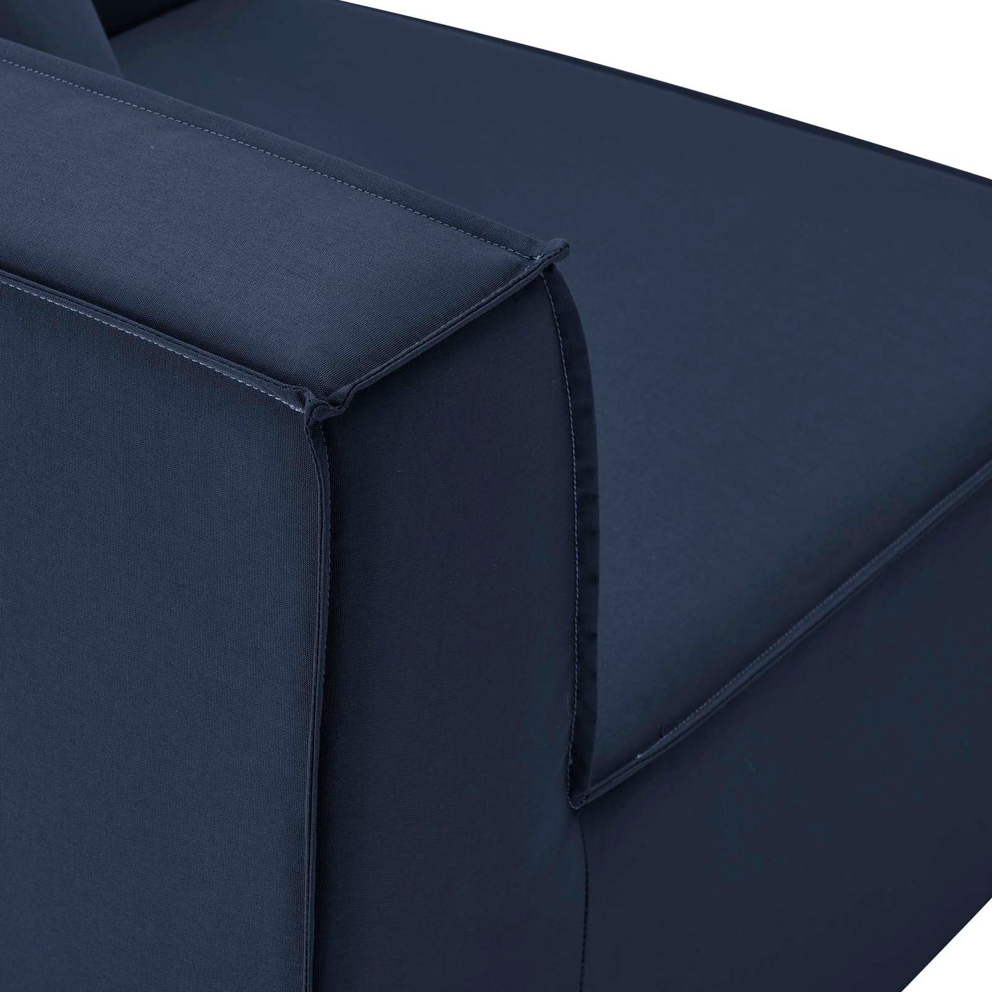 Saybrook Outdoor Patio Upholstered Sectional Sofa Corner Chair Navy EEI-4210-NAV