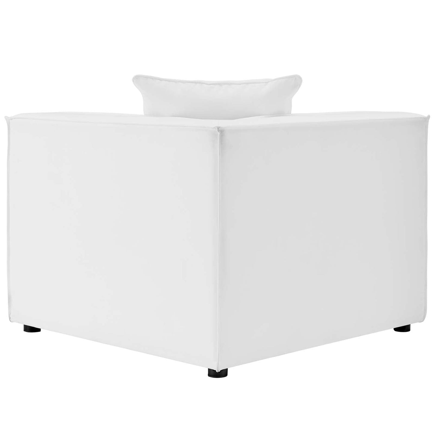 Saybrook Outdoor Patio Upholstered Sectional Sofa Corner Chair White EEI-4210-WHI