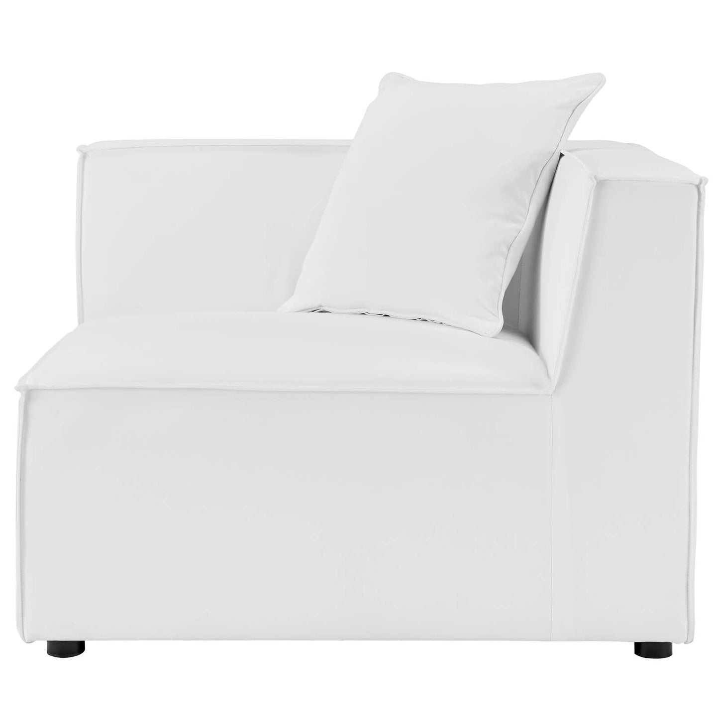 Saybrook Outdoor Patio Upholstered Sectional Sofa Corner Chair White EEI-4210-WHI