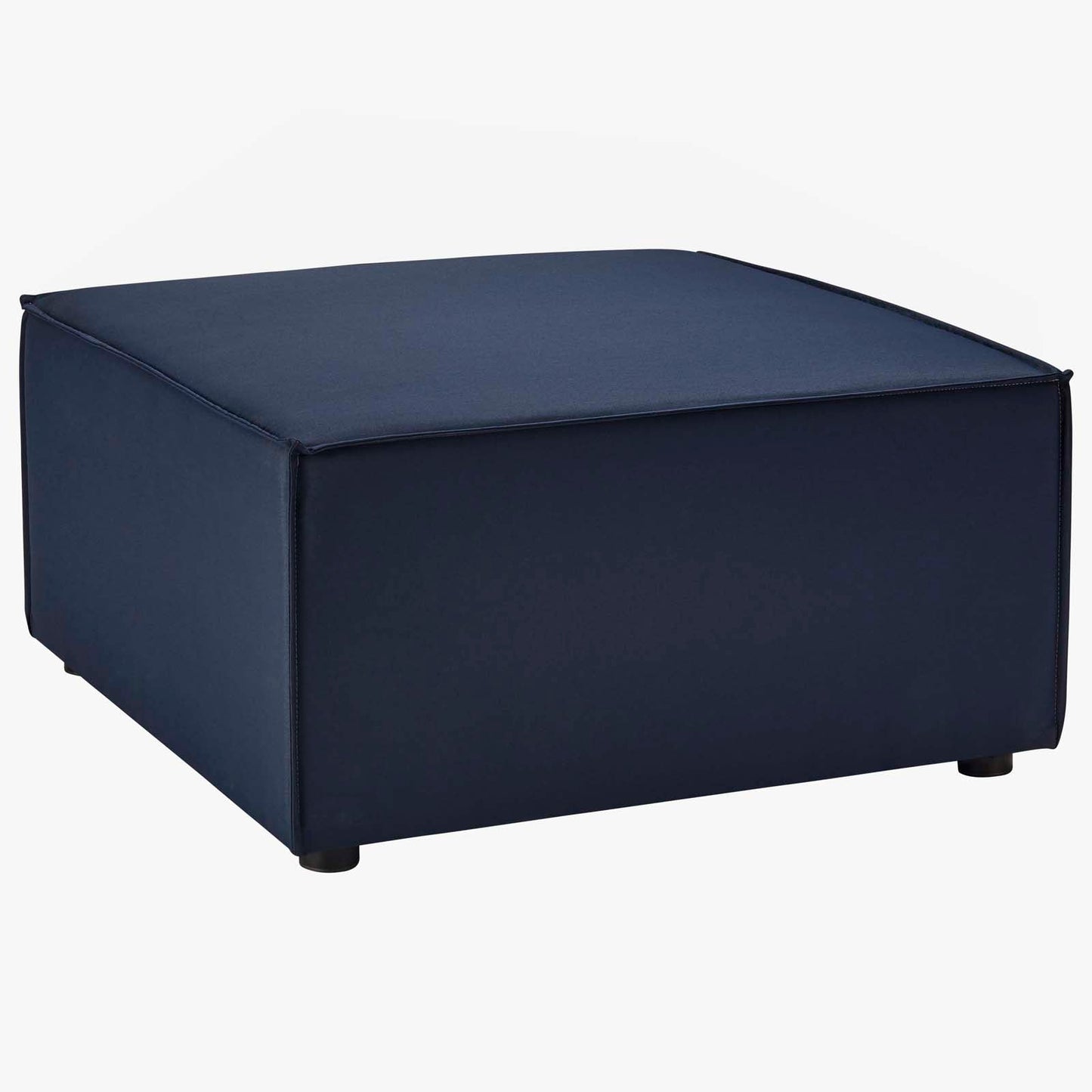 Saybrook Outdoor Patio Upholstered Sectional Sofa Ottoman Navy EEI-4211-NAV