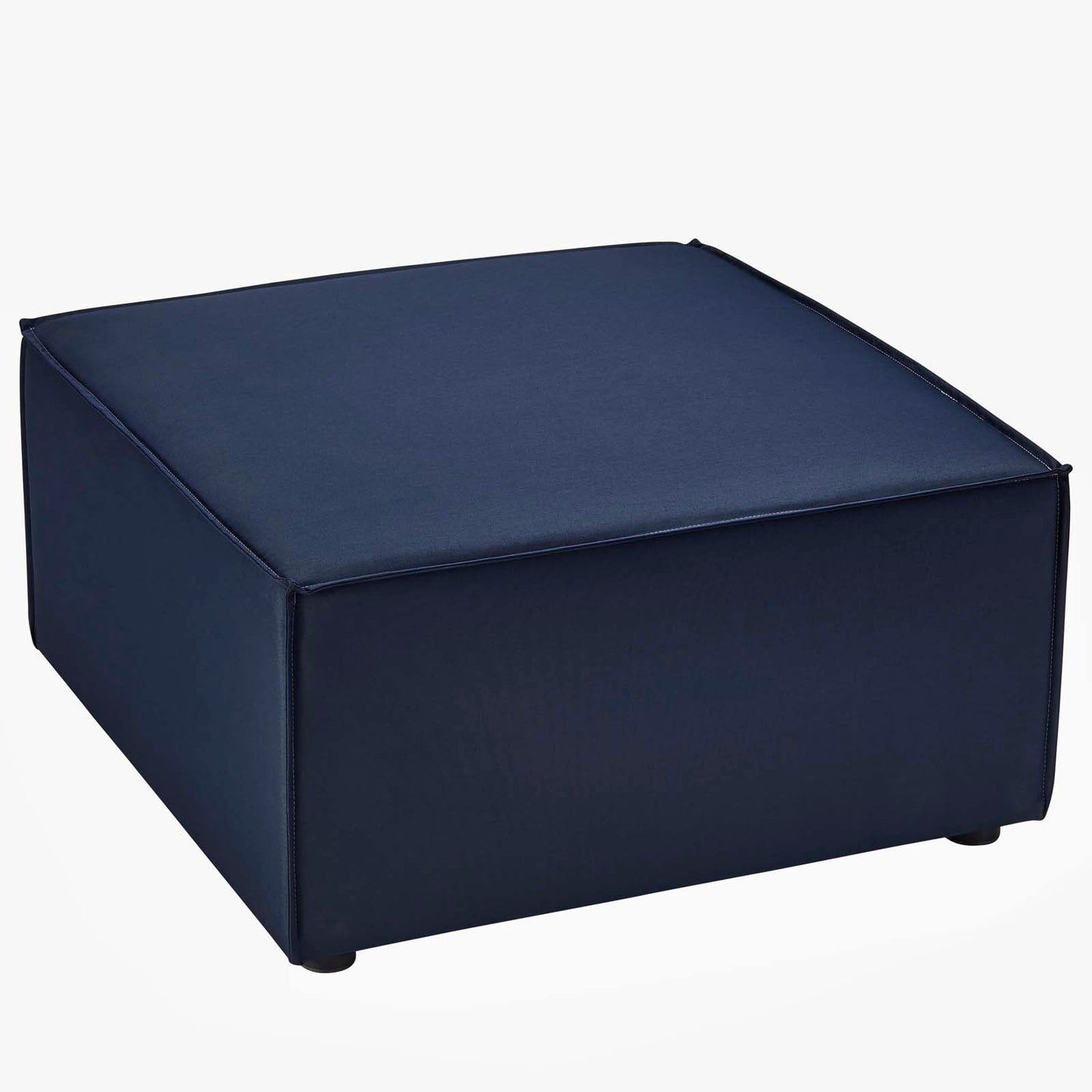 Saybrook Outdoor Patio Upholstered Sectional Sofa Ottoman Navy EEI-4211-NAV