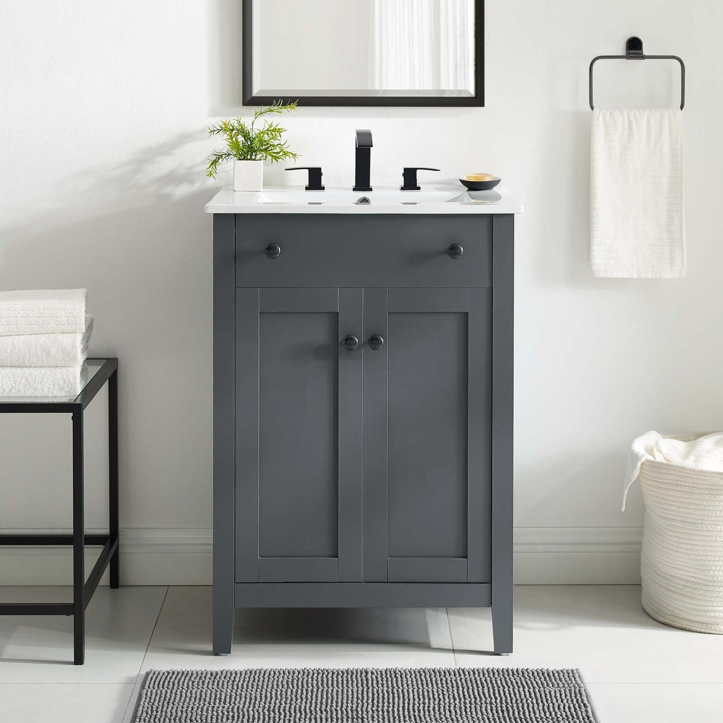 Nantucket 24" Bathroom Vanity Gray White EEI-4250-GRY-WHI