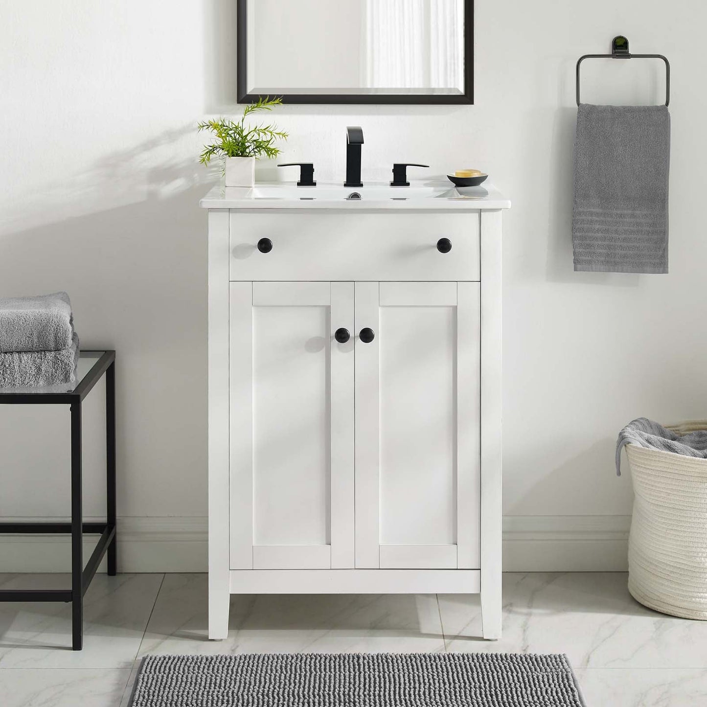 Nantucket 24" Bathroom Vanity White White EEI-4250-WHI-WHI