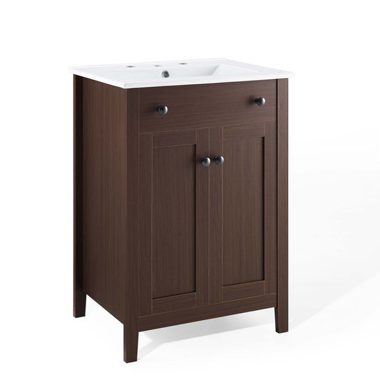 Nantucket 24" Bathroom Vanity Walnut White EEI-4252-WAL-WHI