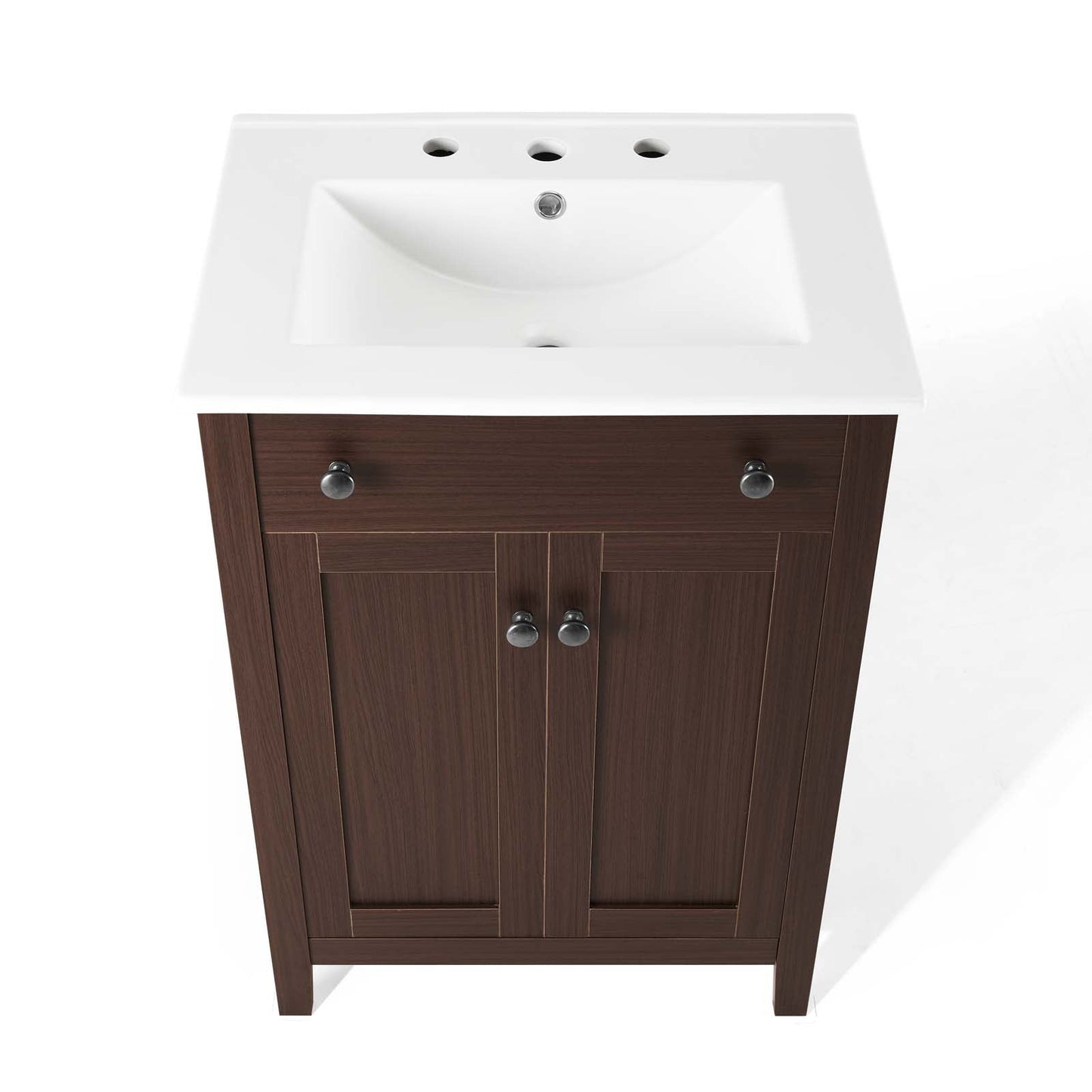 Nantucket 24" Bathroom Vanity Walnut White EEI-4252-WAL-WHI