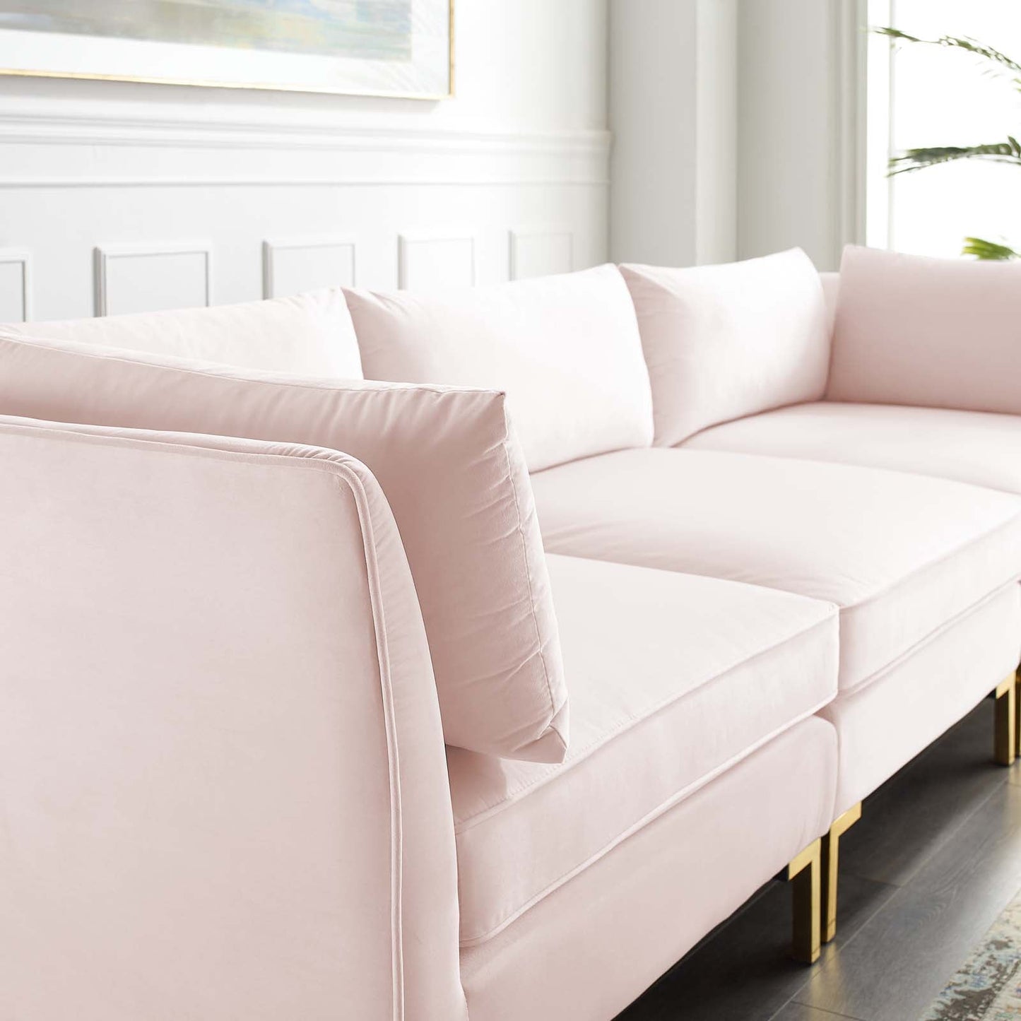 Ardent Performance Velvet Sofa Pink EEI-4269-PNK