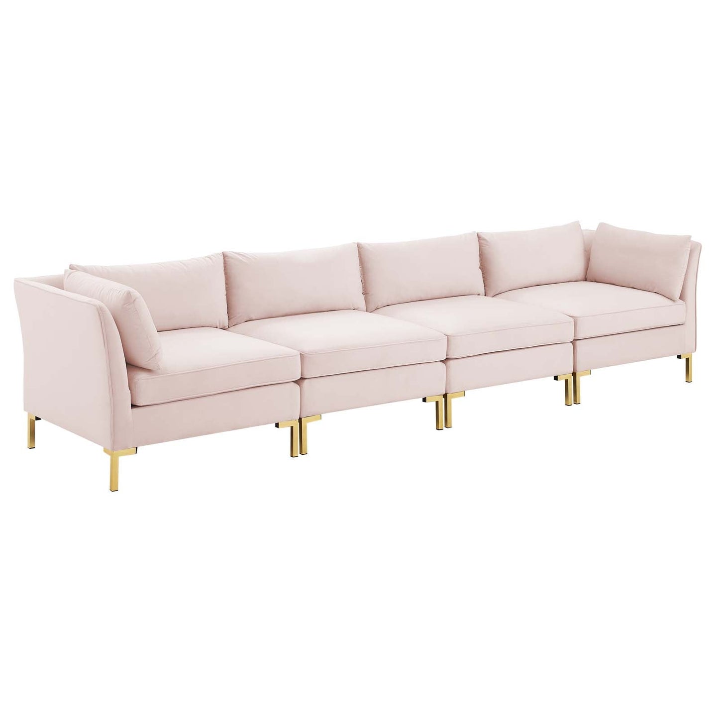 Ardent 4-Seater Performance Velvet Sofa Pink EEI-4274-PNK