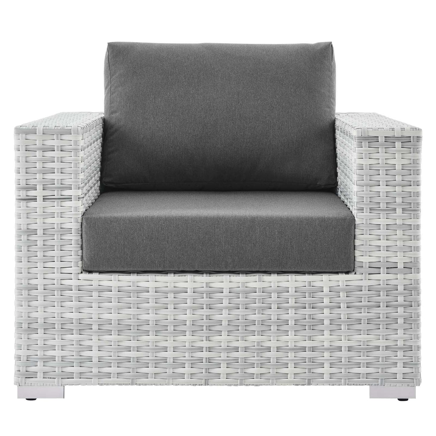 Convene Outdoor Patio Armchair Light Gray Charcoal EEI-4297-LGR-CHA