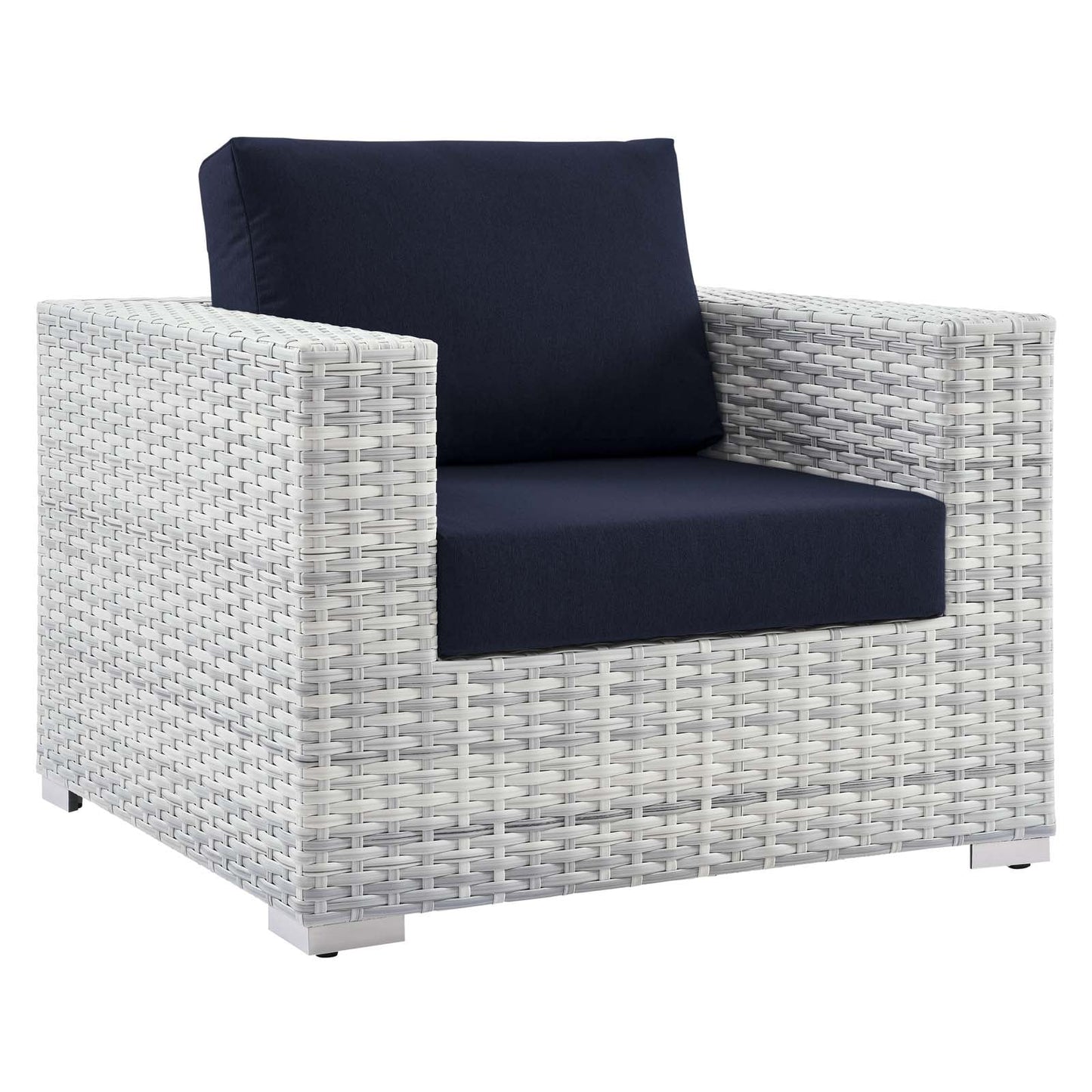 Convene Outdoor Patio Armchair Light Gray Navy EEI-4297-LGR-NAV