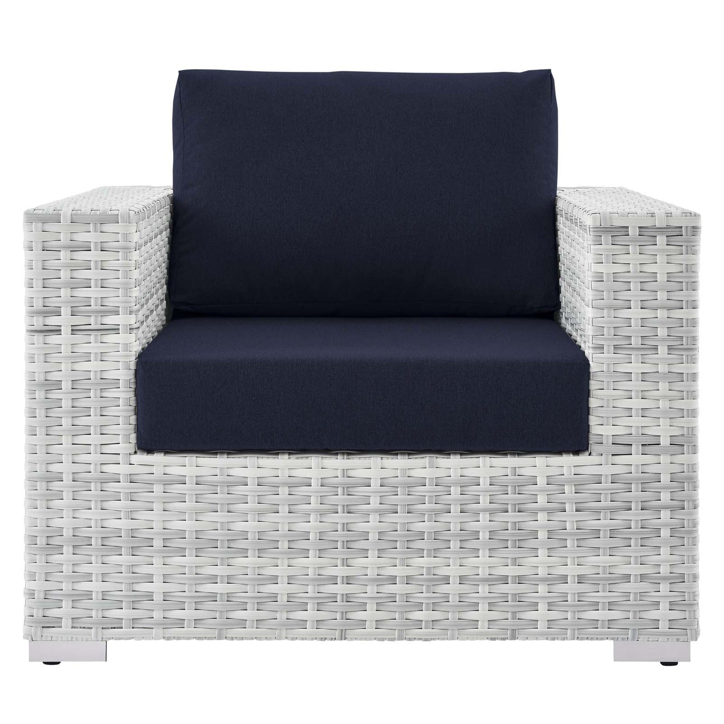 Convene Outdoor Patio Armchair Light Gray Navy EEI-4297-LGR-NAV