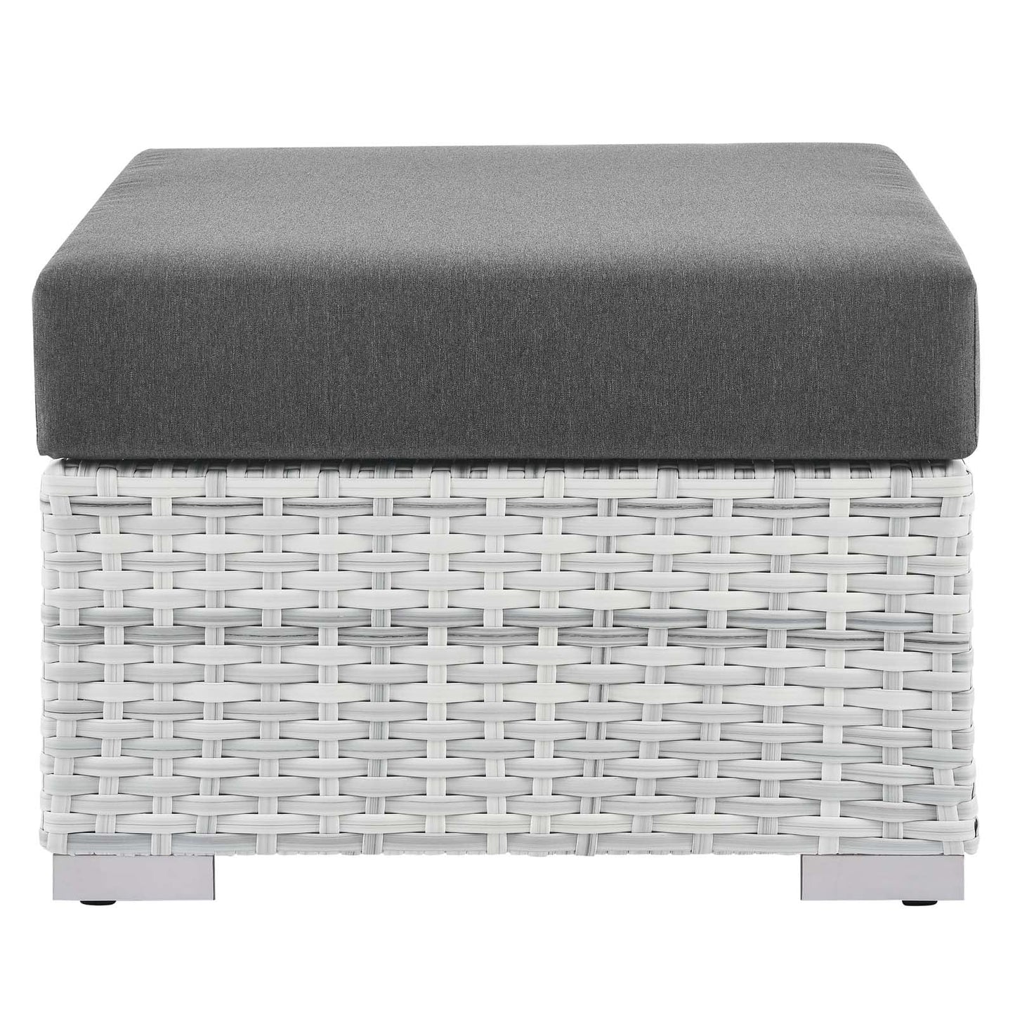 Convene Outdoor Patio Ottoman Light Gray Charcoal EEI-4301-LGR-CHA