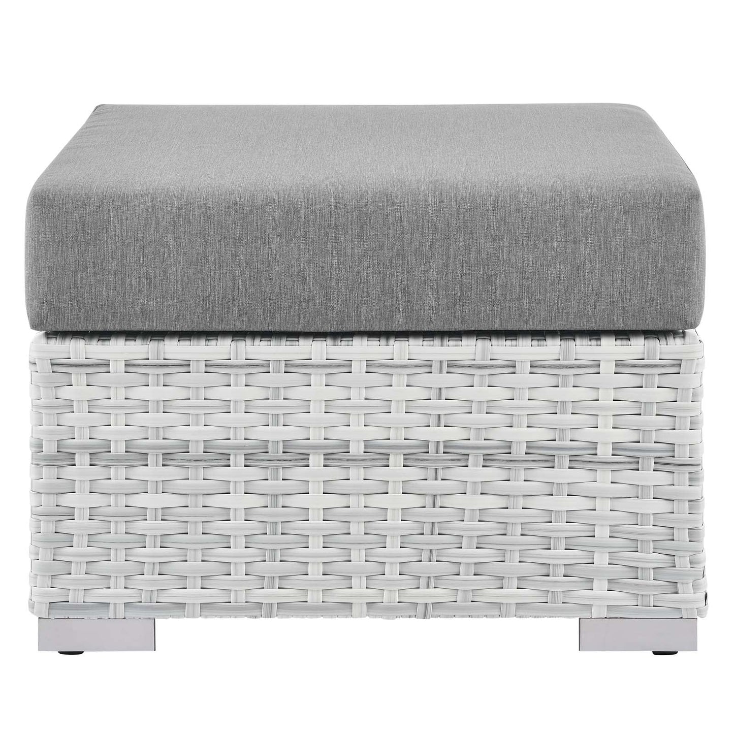 Convene Outdoor Patio Ottoman Light Gray Gray EEI-4301-LGR-GRY