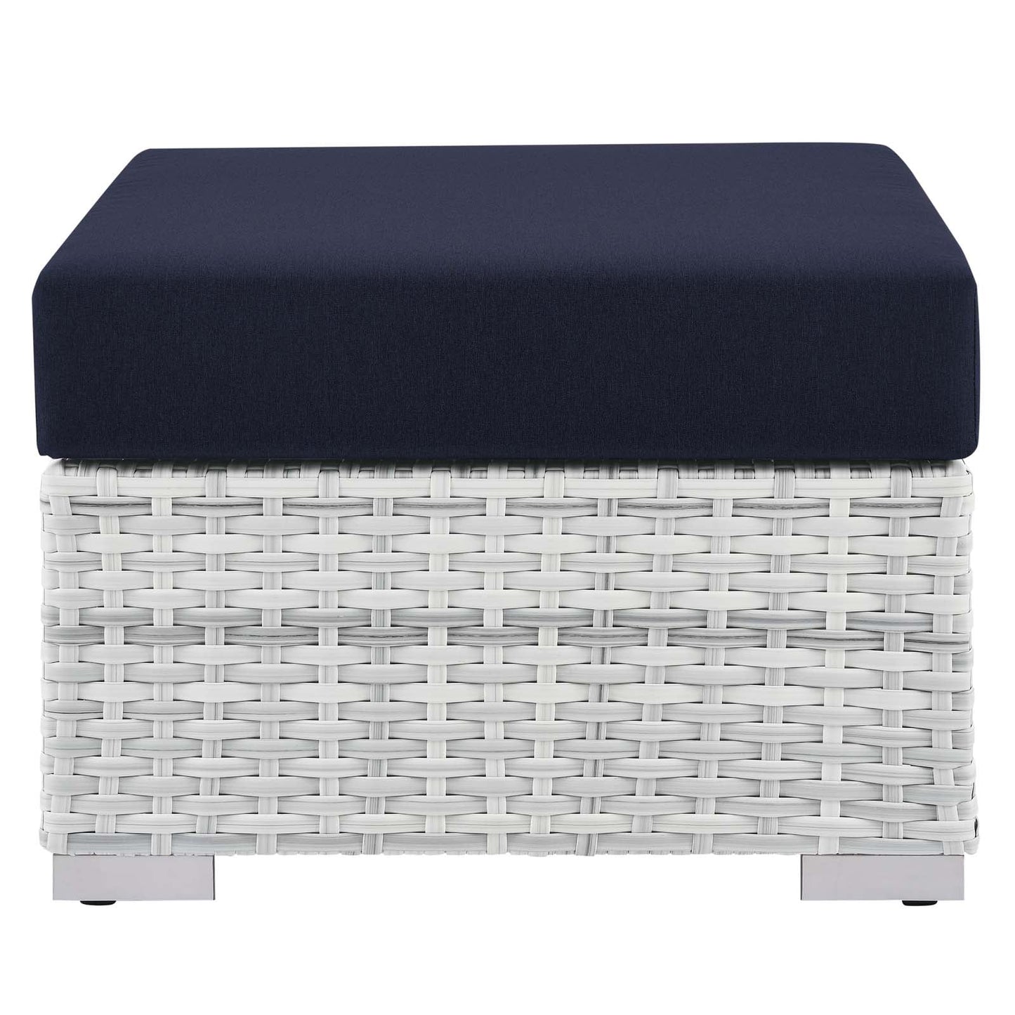 Convene Outdoor Patio Ottoman Light Gray Navy EEI-4301-LGR-NAV