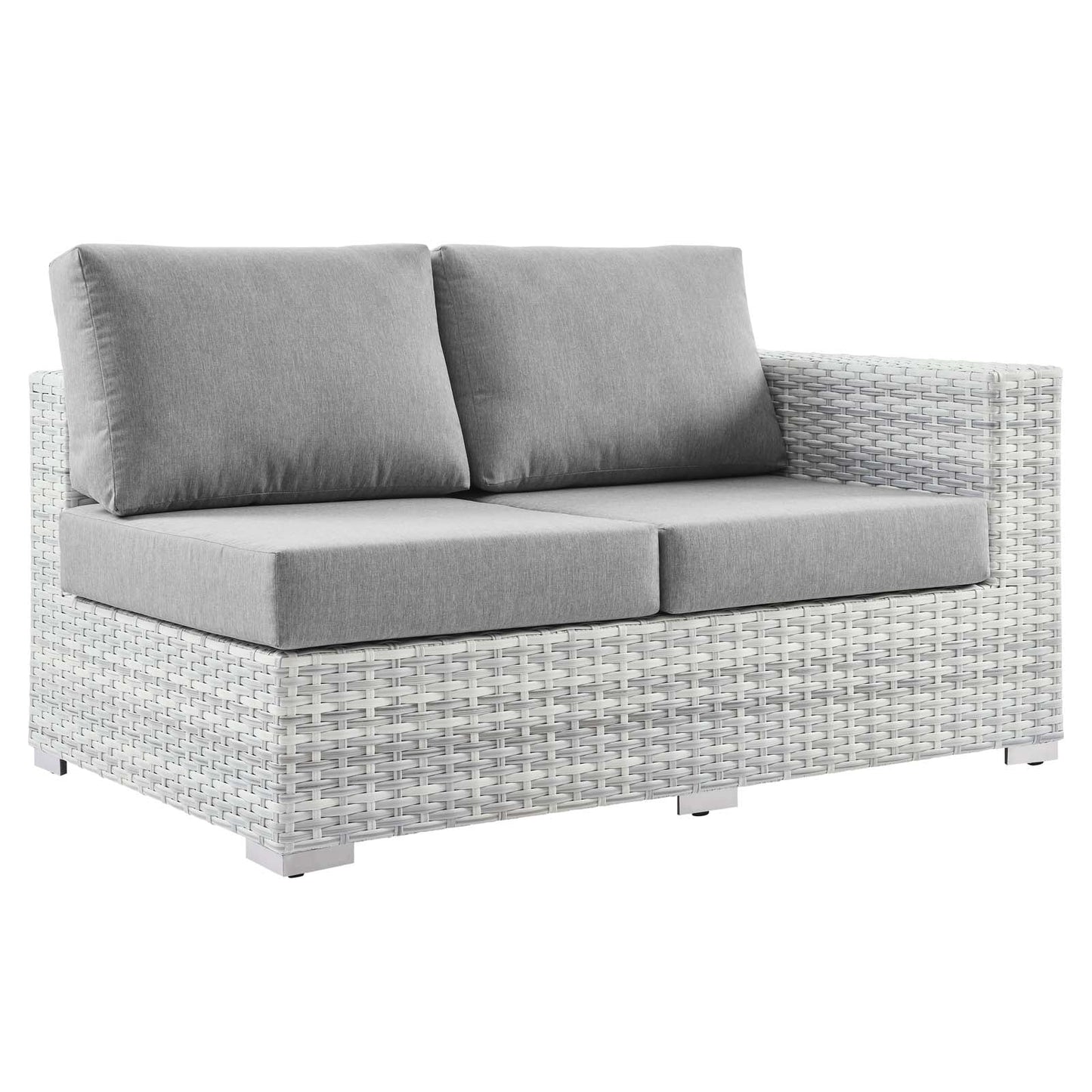 Convene Outdoor Patio Right-Arm Loveseat Light Gray Gray EEI-4302-LGR-GRY