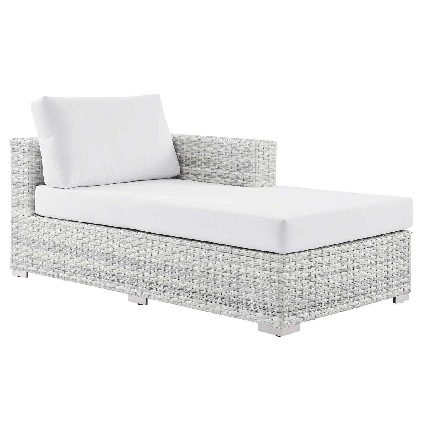 Convene Outdoor Patio Right Chaise Light Gray White EEI-4304-LGR-WHI